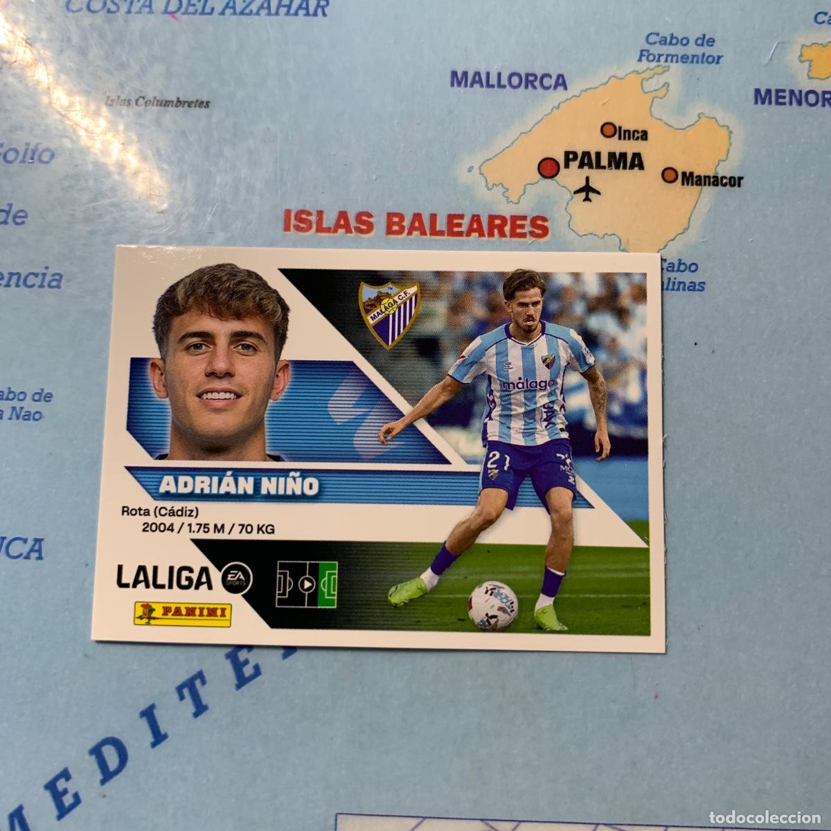 Cartes &agrave; collectionner de Football: Adrian Ni&ntilde;o n&uacute;mero 18 del Malaga cromo liga este 26-27 2026-2027