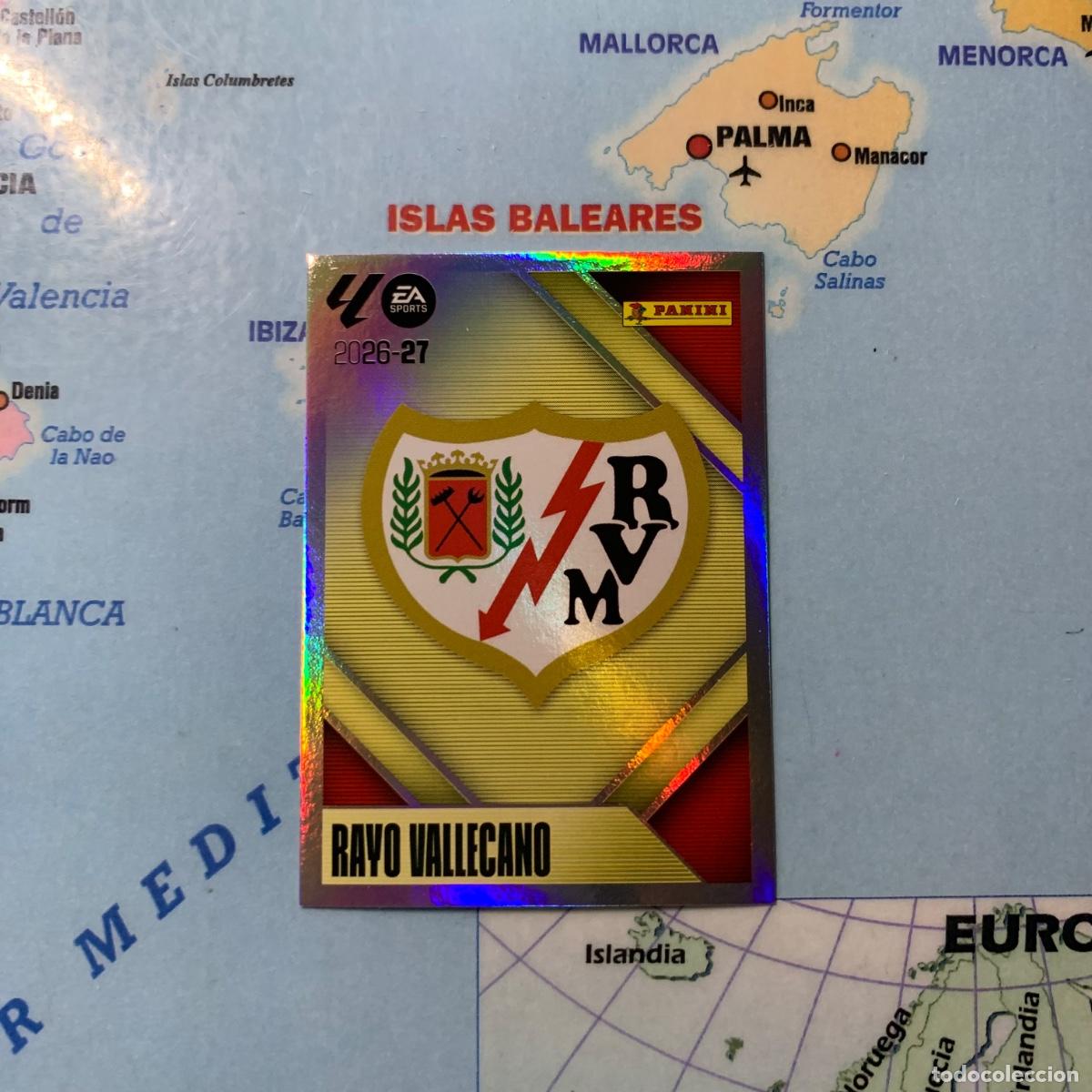 Cromos de f&uacute;tbol: Escudo del rayo vallecano n&uacute;mero 1 cromo liga este 26-27 2026-2027
