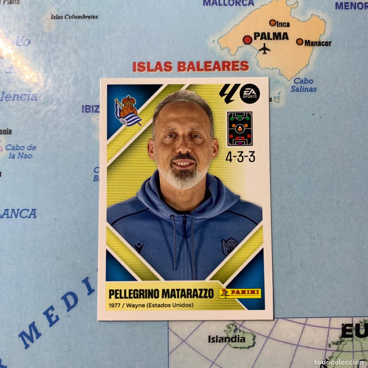 Cromos de f&uacute;tbol: Matarazzo entrenador n&uacute;mero 2 de la Real Sociedad cromo liga este 26-27 2026-2027