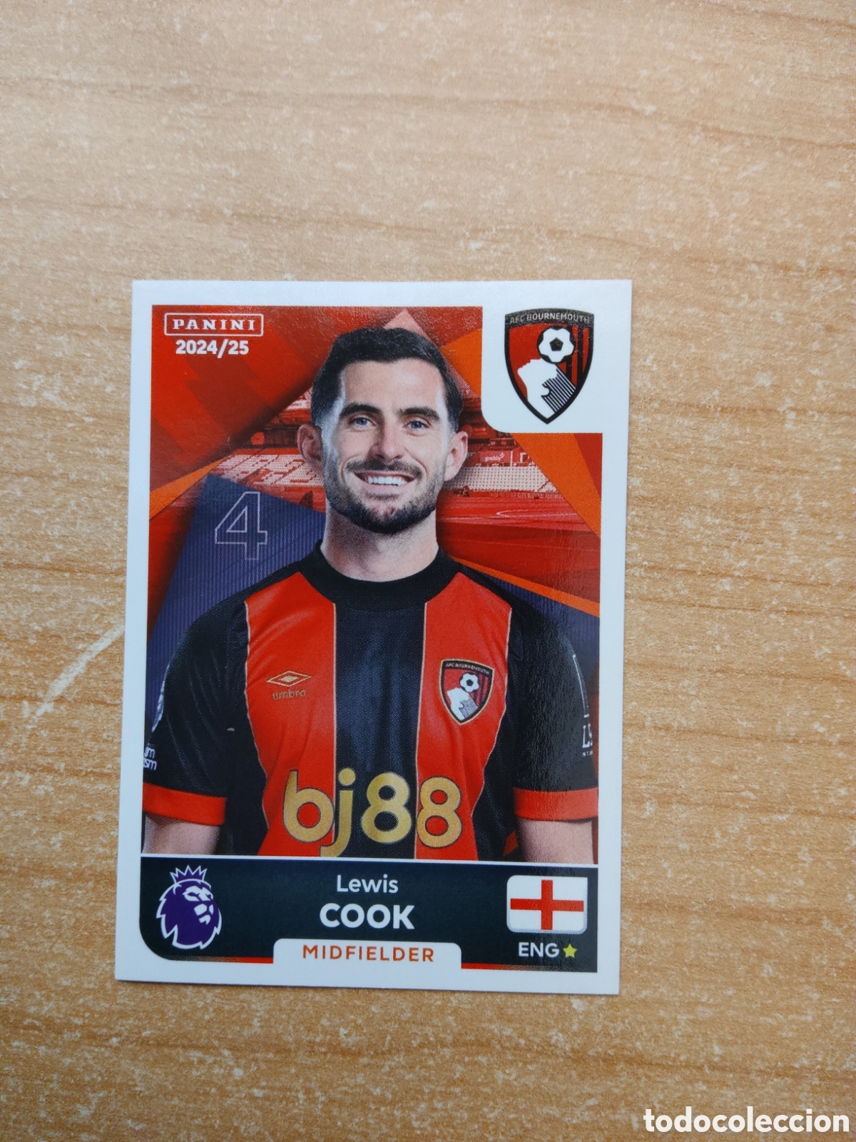 Cartes &agrave; collectionner de Football: 34 LEWIS COOK BOURNEMOUTH PREMIER LEAGUE 2024 2025