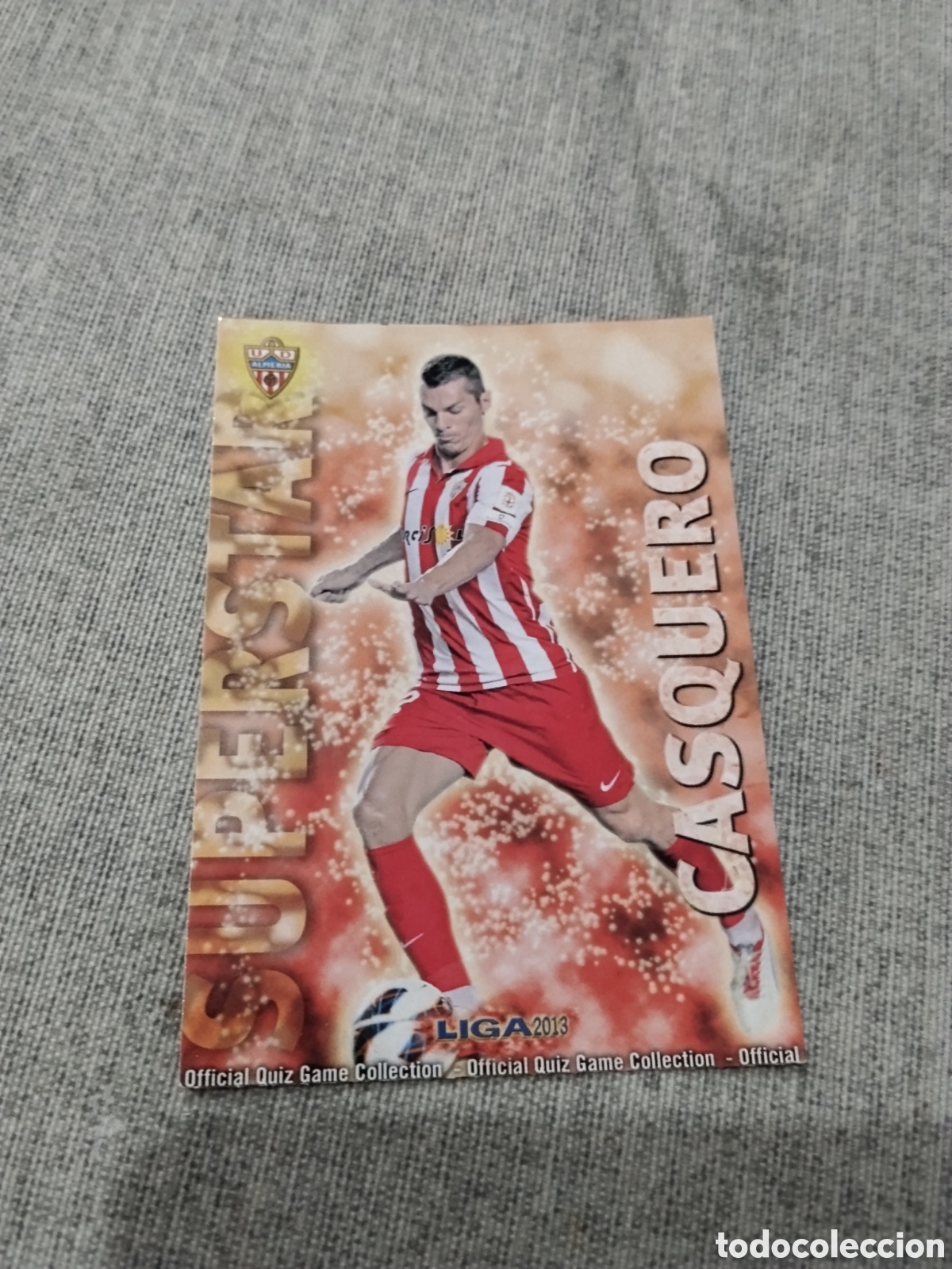 Cartes &agrave; collectionner de Football: MUNDICROMO QUIZ GAME 2013 ( 2012 13 ) N&ordm; 836 CASQUERO - UD ALMERIA ( VERSI&Oacute;N MATE )