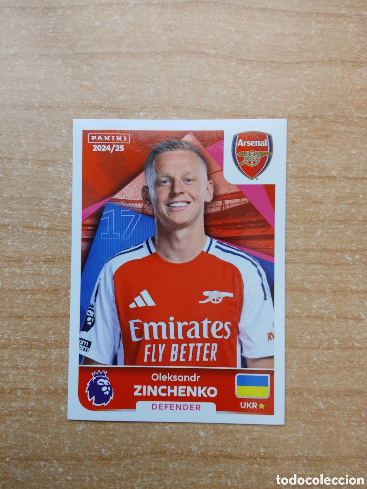 Football Stickers: 62 ZINCHENKO ARSENAL PREMIER LEAGUE 2024 2025