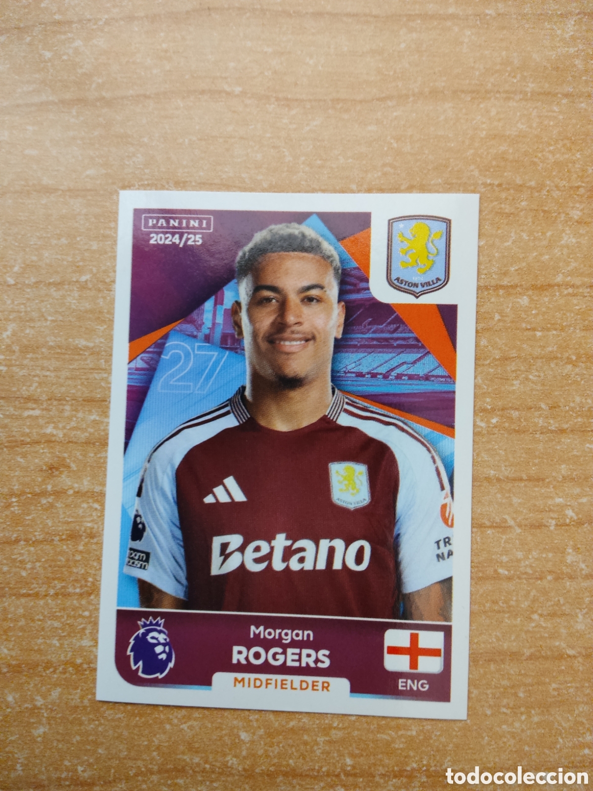 Cromos de f&uacute;tbol: 105 MORGAN ROGERS ASTON VILLA PREMIER LEAGUE 2024 2025