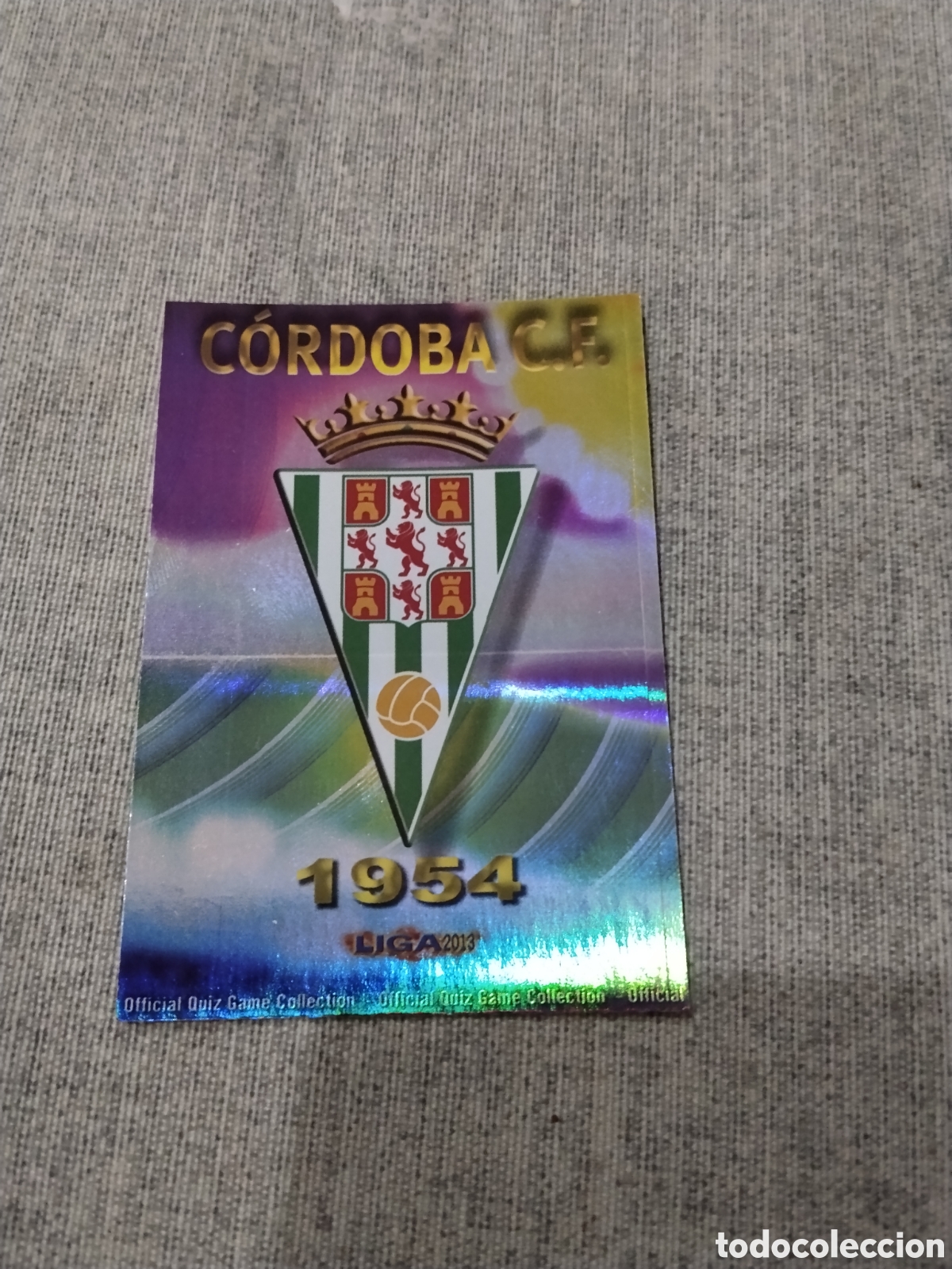 Cromos de f&uacute;tbol: MUNDICROMO QUIZ GAME 2013 ( 2012 13 ) N&ordm; 802 ESCUDO CORDOBA CF ( VERSI&Oacute;N RAYAS )