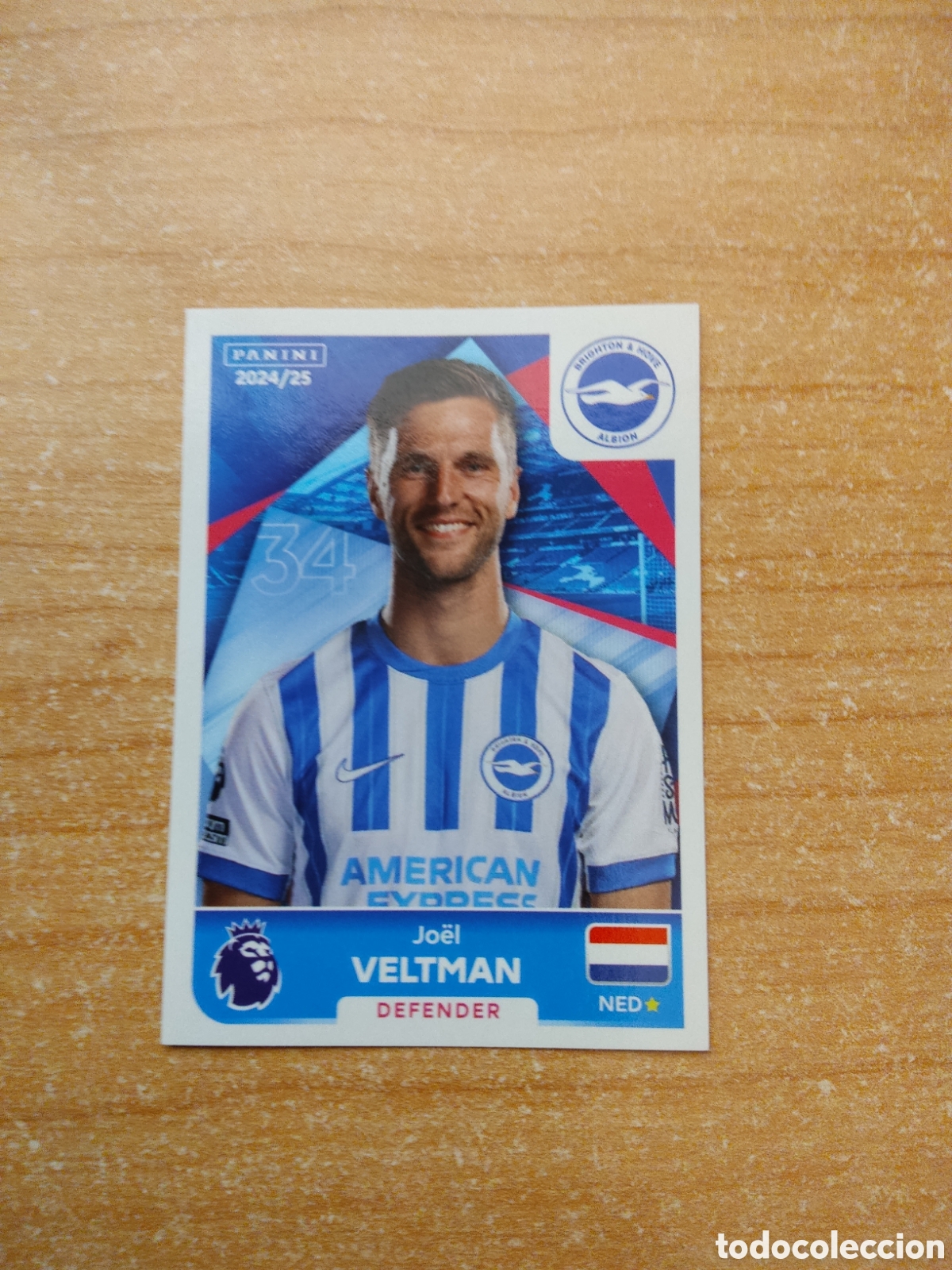 Cromos de f&uacute;tbol: 142 JOEL VELTMAN BRIGHTON PREMIER LEAGUE 2024 2025