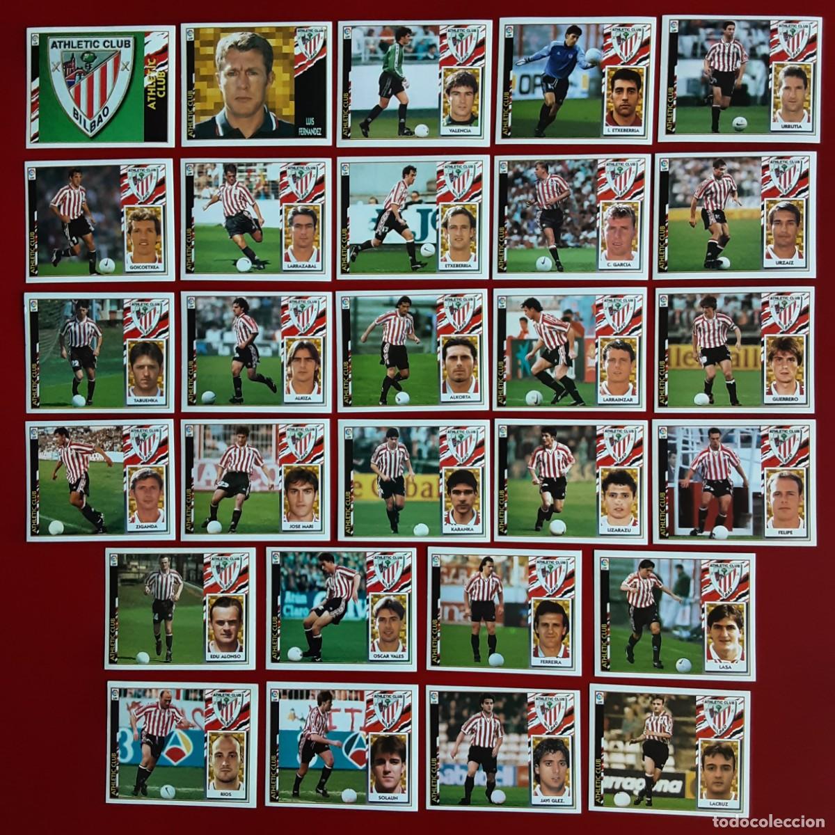 Cartes &agrave; collectionner de Football: EQUIPO CASI COMPLETO ATHLETIC BILBAO LIGA 1997 1998 97 98 EDICIONES ESTE SIN PEGAR - FALTAN 3 CROMOS