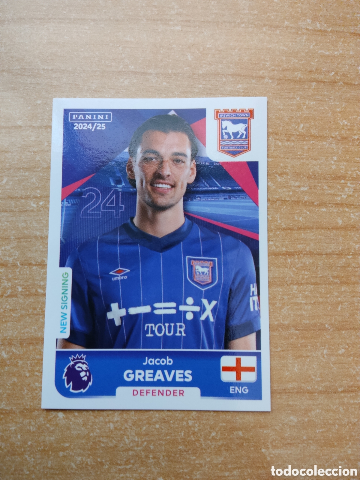 Cromos de f&uacute;tbol: 287 JACOB GREAVES IPSWICH TOWN PREMIER LEAGUE 2024 2025