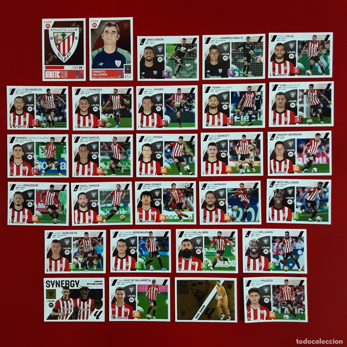 Figurine di Calcio: EQUIPO COMPLETO (TODO LO EDITADO) ATHLETIC BILBAO LIGA 2023 2024 23 24 COLECCIONES ESTE SIN PEGAR