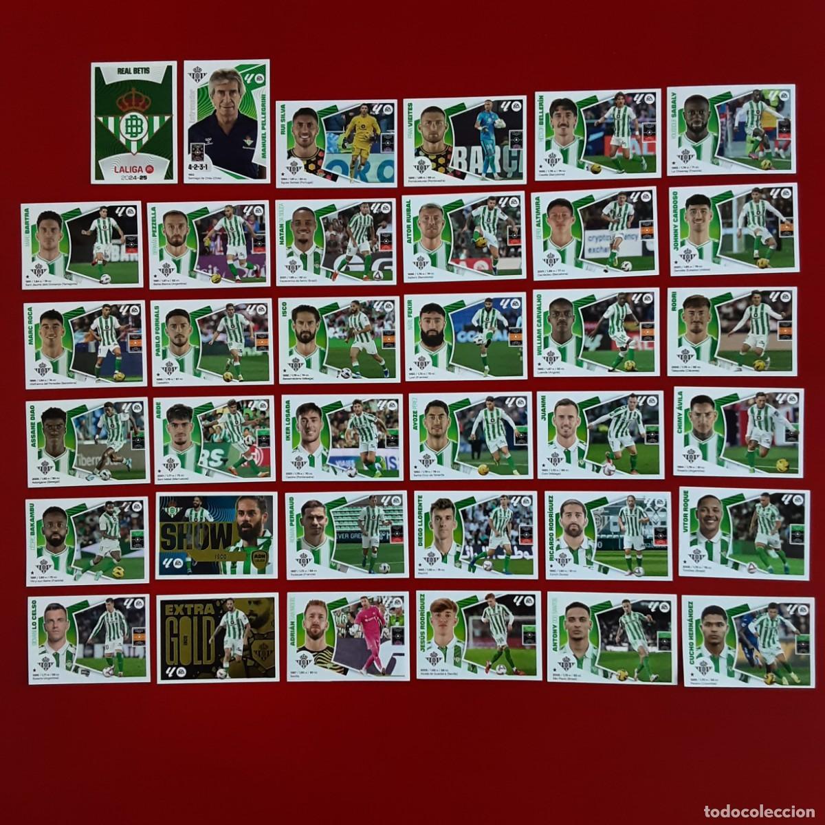 Cartes &agrave; collectionner de Football: EQUIPO COMPLETO (TODO LO EDITADO - 36 CROMOS) BETIS LIGA 2024 2025 24 25 COLECCIONES ESTE SIN PEGAR