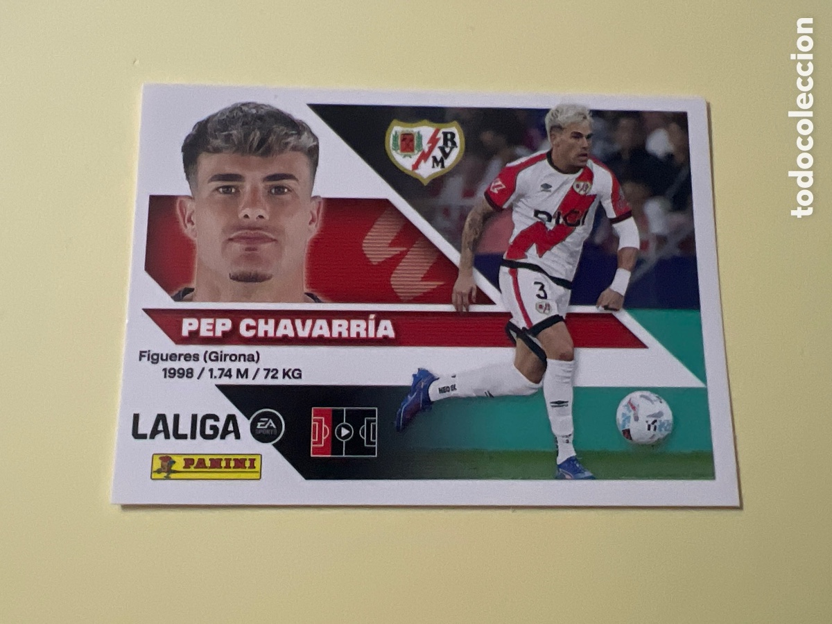 Cartes &agrave; collectionner de Football: C5372. Pep Chavarr&iacute;a n&uacute;mero 10 del rayo vallecano cromo liga este 26-27 2026-2027