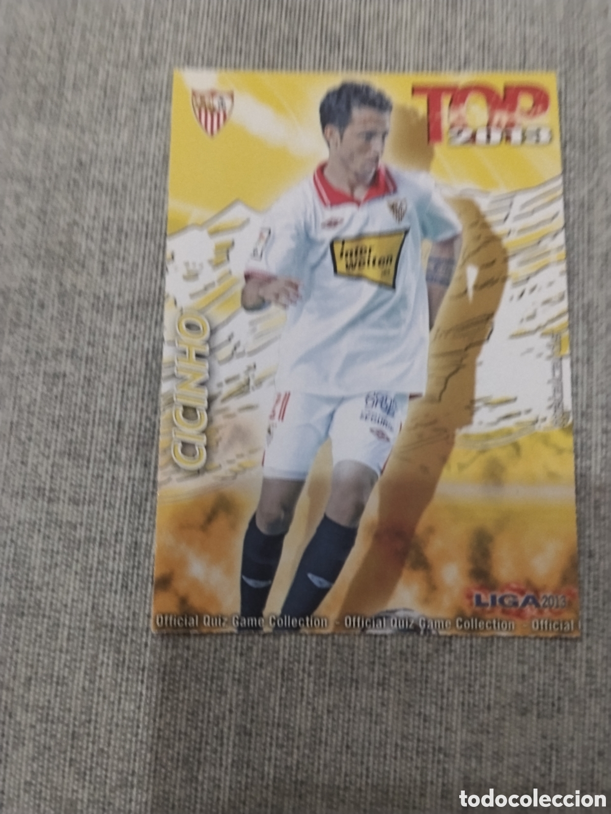 Cromos de Futebol: MUNDICROMO QUIZ GAME 2013 (2012 13) N&ordm; 556 CICINHO - SEVILLA CF (TOP AMARILLO / DORADO MATE)