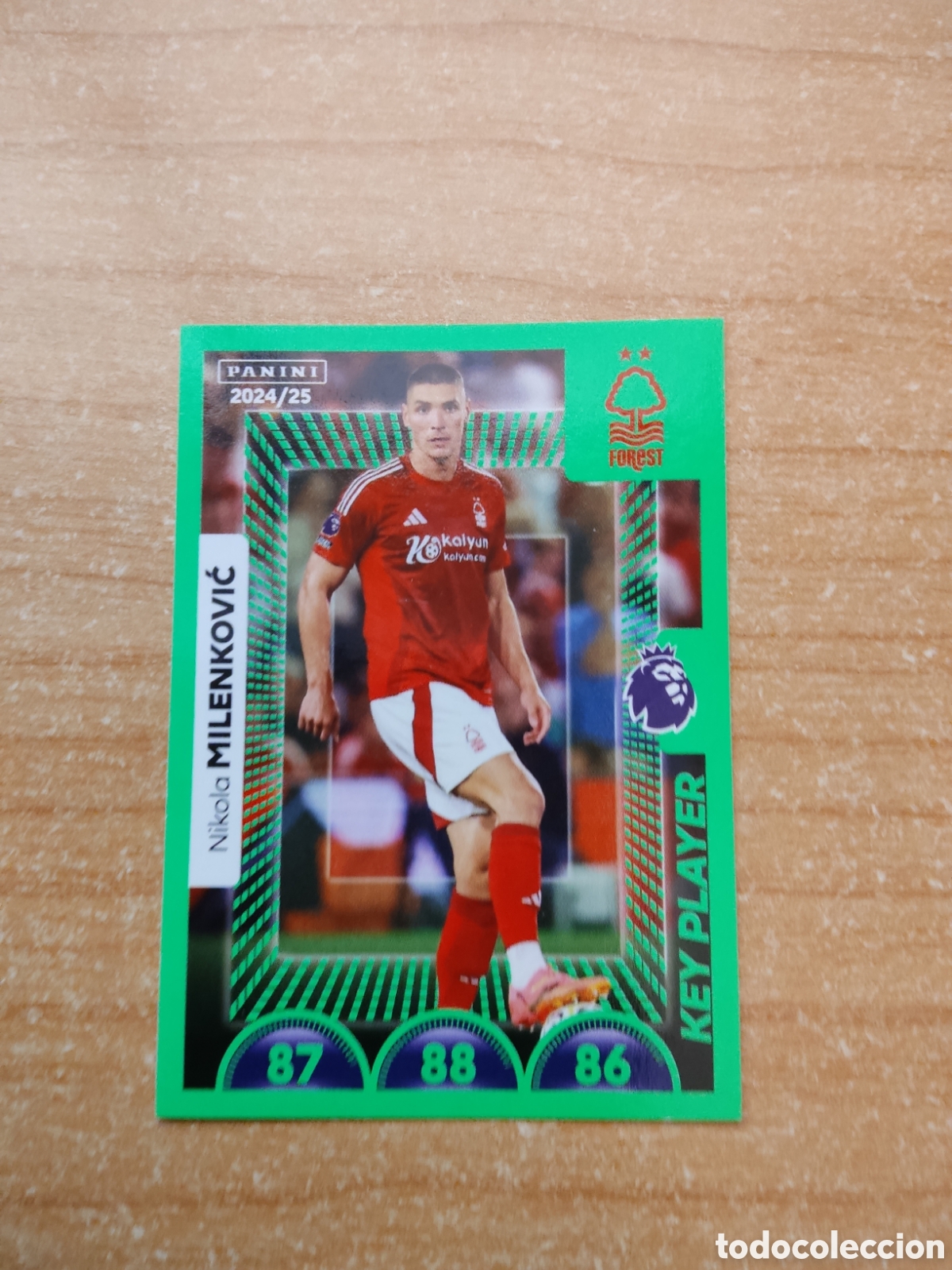 Football Stickers: 517 NIKOLA MILENKOVIC KEY PLAYER FOREST PREMIER LEAGUE 2024 2025