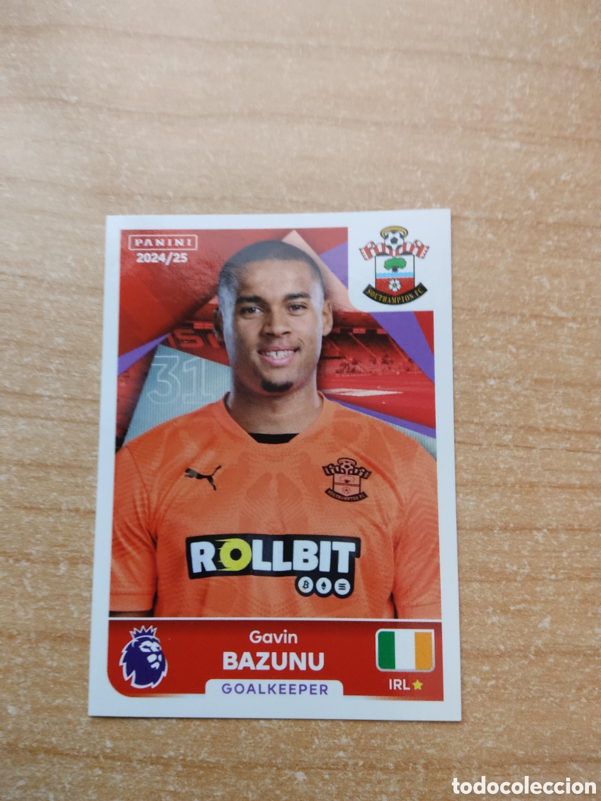 Cromos de f&uacute;tbol: 523 BAZUNU SOUTHAMPTON PREMIER LEAGUE 2024 2025
