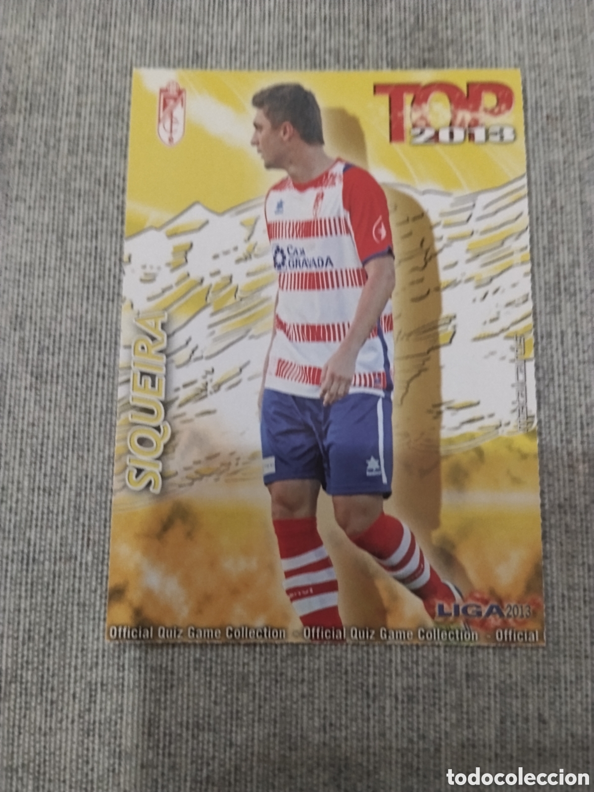 Figurine di Calcio: MUNDICROMO QUIZ GAME 2013 (2012 13) N&ordm; 583 SIQUEIRA - GRANADA CF (TOP AMARILLO / DORADO MATE)