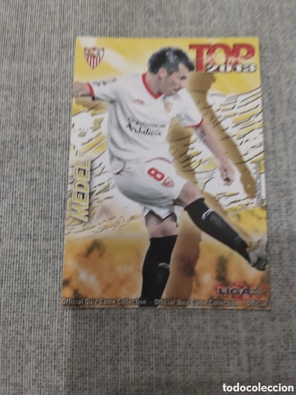Cromos de Futebol: MUNDICROMO QUIZ GAME 2013 (2012 13) N&ordm; 608 MEDEL - SEVILLA CF (TOP AMARILLO / DORADO MATE)