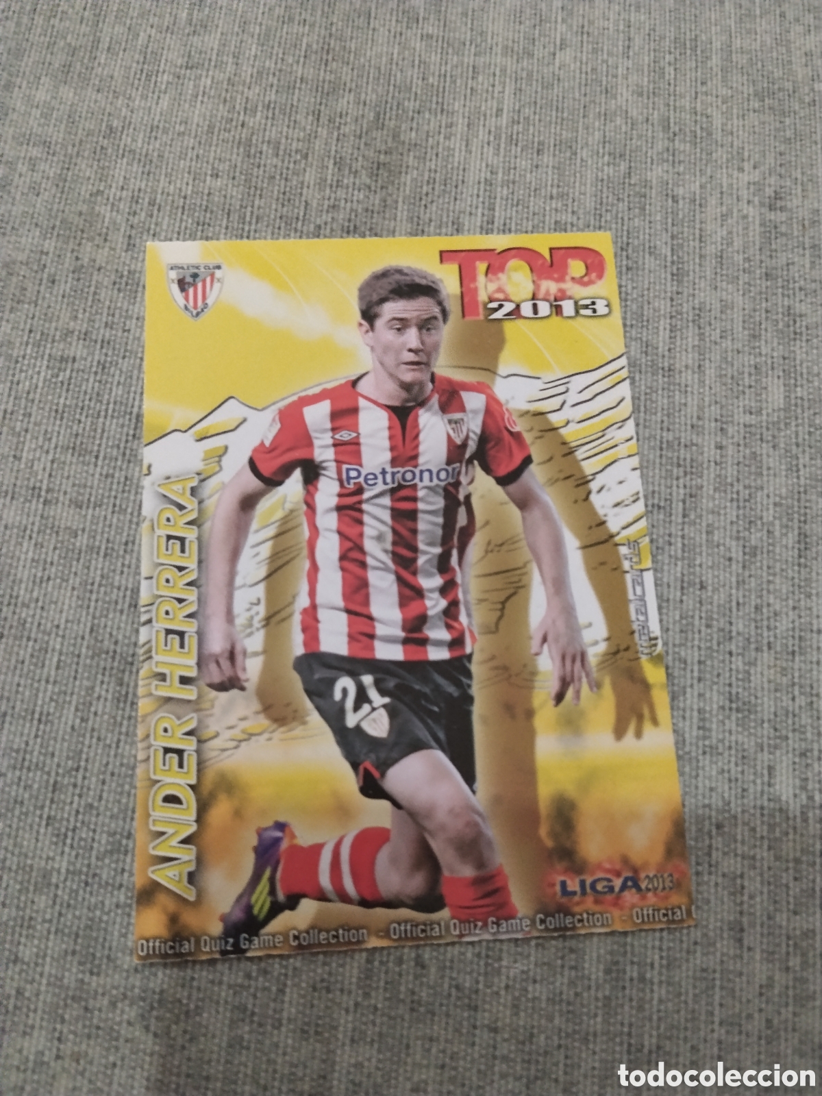 Figurine di Calcio: MUNDICROMO QUIZ GAME 2013 (2012 13) N&ordm; 618 ANDER HERRERA - ATH . BILBAO (TOP AMARILLO / DORADO MATE)