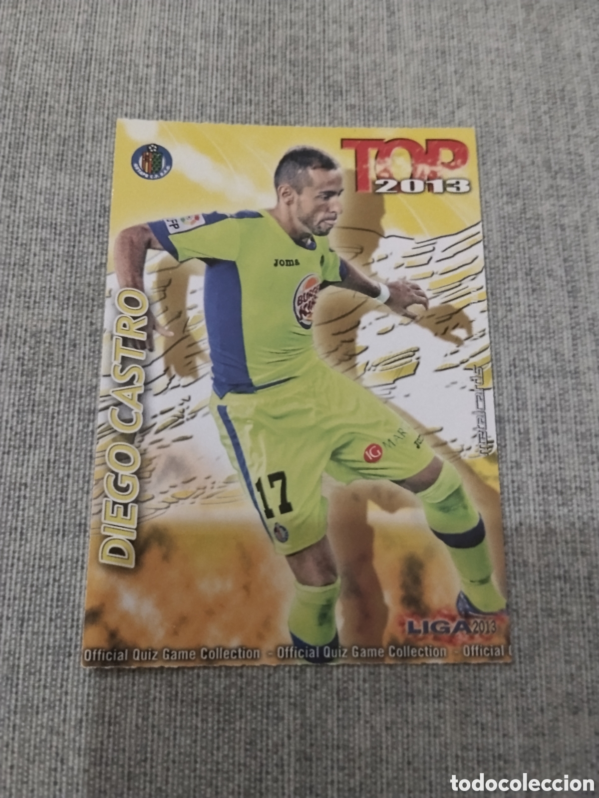 Figurine di Calcio: MUNDICROMO QUIZ GAME 2013 (2012 13) N&ordm; 619 DIEGO CASTRO - GETAFE (TOP AMARILLO / DORADO MATE)