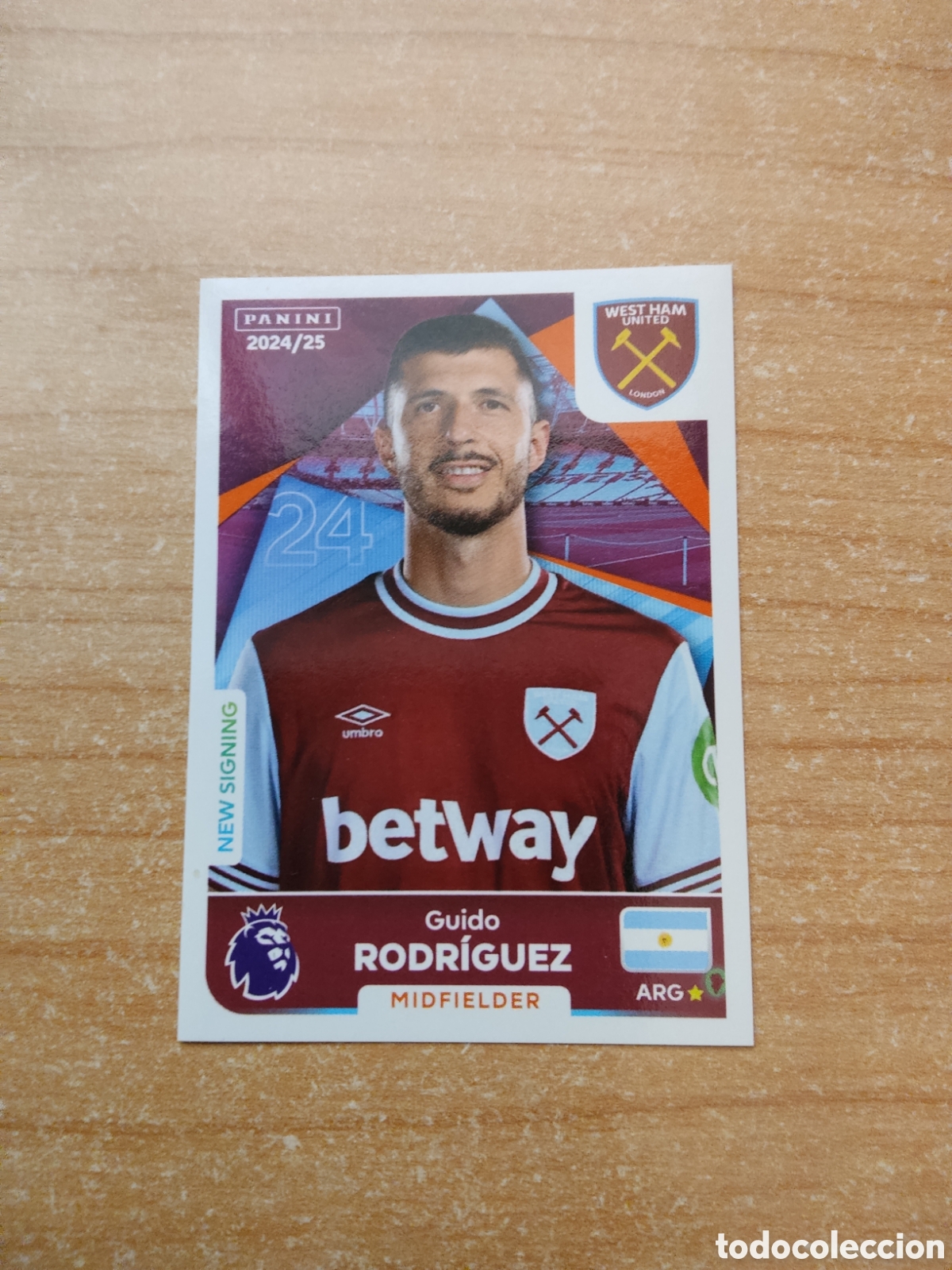 Figurine di Calcio: 594 GUIDO RODRIGUEZ NEW SIGNING WESTHAM PREMIER LEAGUE 2024 2025