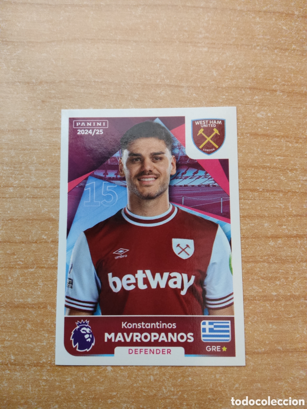 Fu&szlig;ball-Sticker: 587 MAVROPANOS WESTHAM PREMIER LEAGUE 2024 2025
