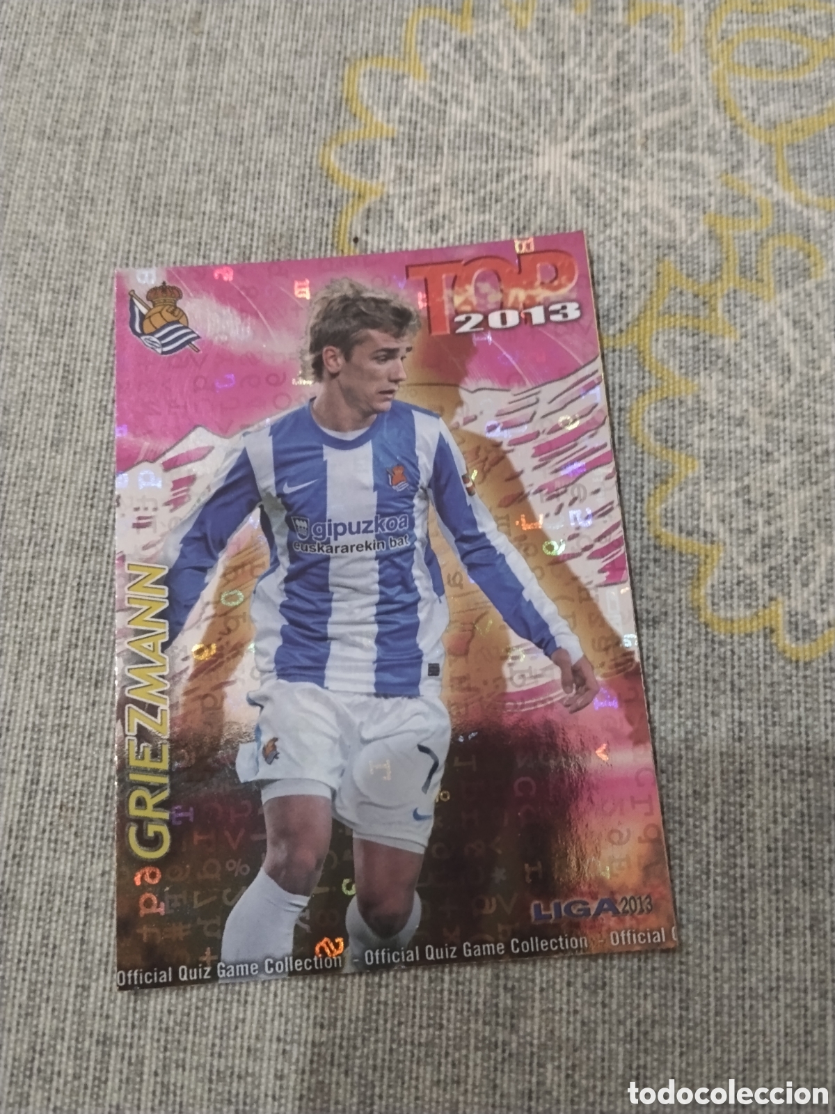 Cartes &agrave; collectionner de Football: MUNDICROMO QUIZ GAME 2013 (2012 13) N&ordm; 637 GRIEZMANN - R. SOCIEDAD (TOP FUCSIA LETRAS)