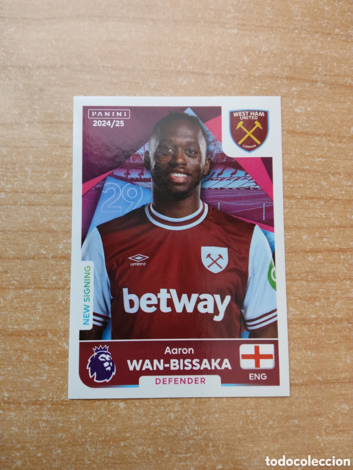 Cromos de f&uacute;tbol: 583 WAN BISSAKA WESTHAM PREMIER LEAGUE 2024 2025