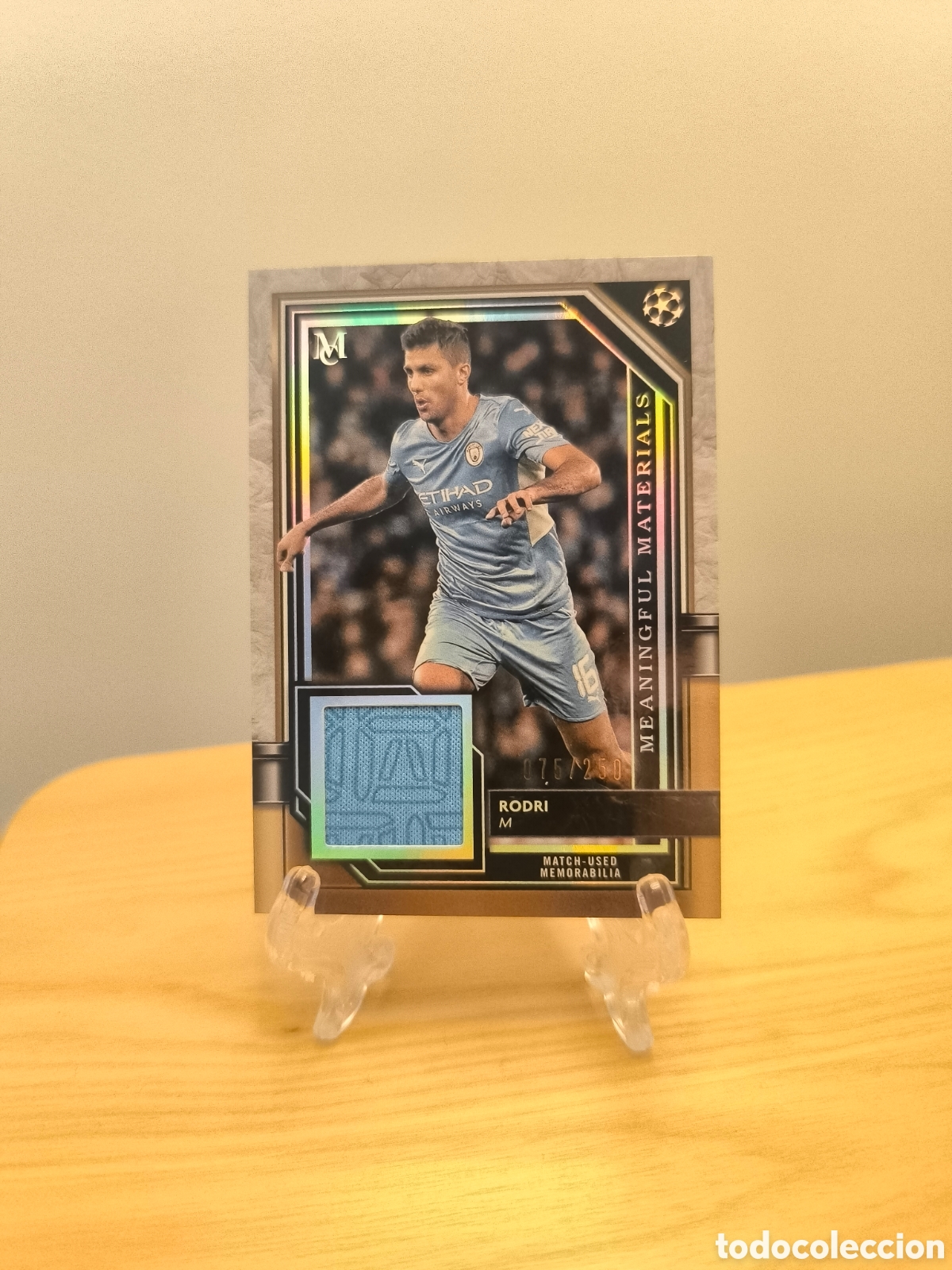 Cromos de Futebol: Rodri /250 Topps parche MATCH-USED Manchester City