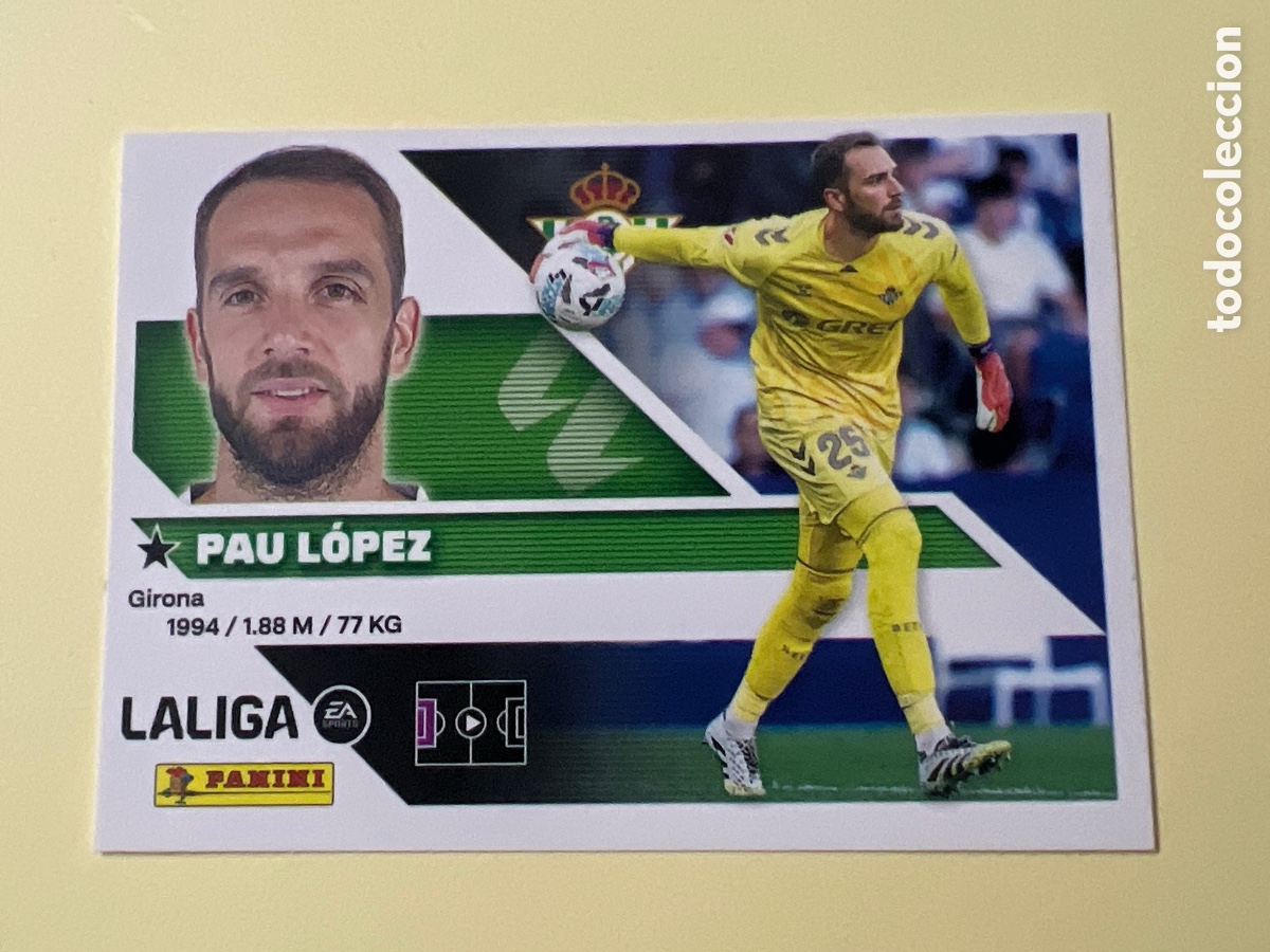 Cromos de f&uacute;tbol: C5396. Pau L&oacute;pez n&uacute;mero 4 del Betis cromo liga este 26-27 2026-2027