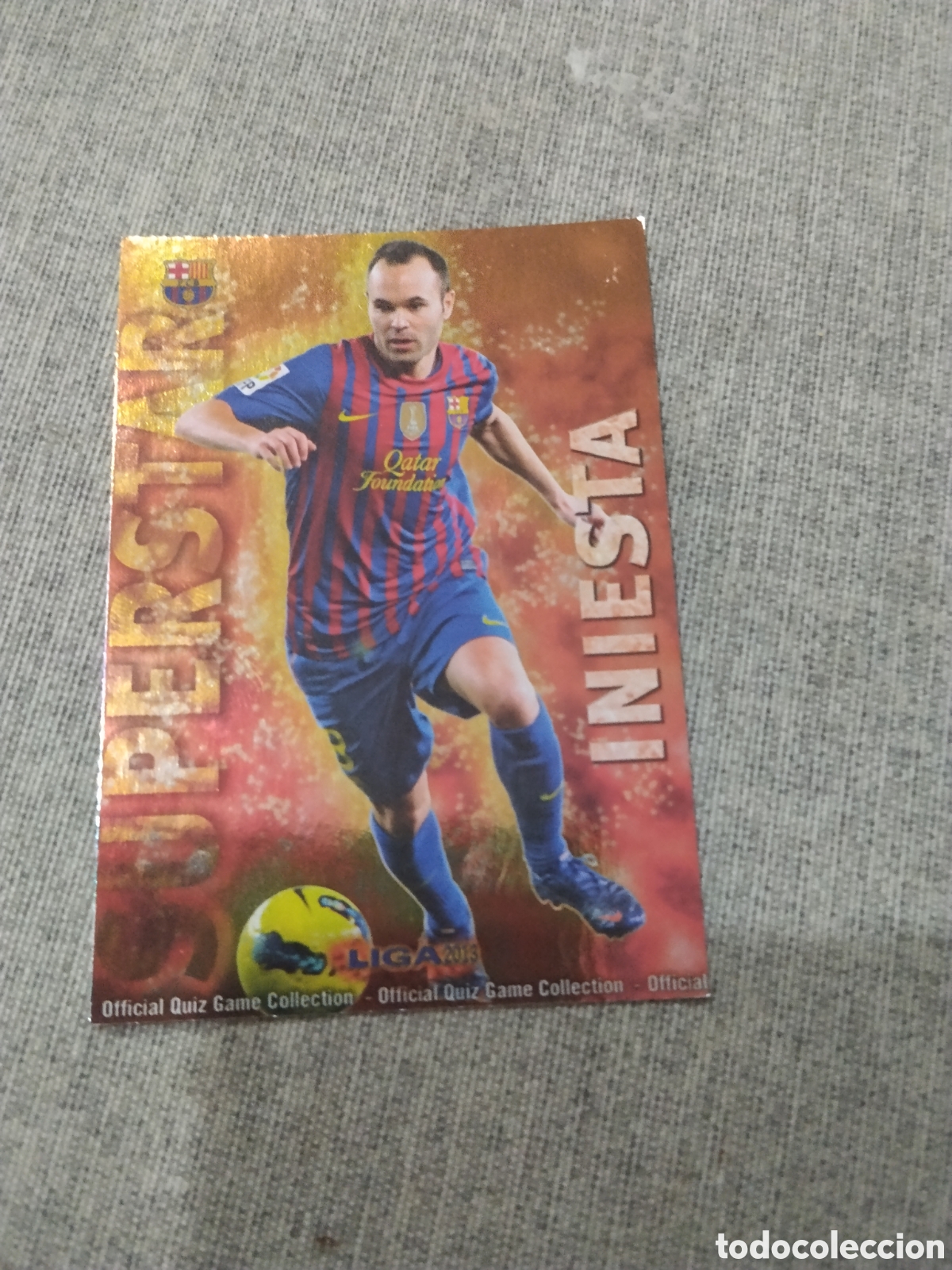 Figurine di Calcio: MUNDICROMO QUIZ GAME 2013 (2012 13) SUPERSTAR N&ordm; 50 INIESTA - FC BARCELONA ( VERSI&Oacute;N BRILLO LISO )