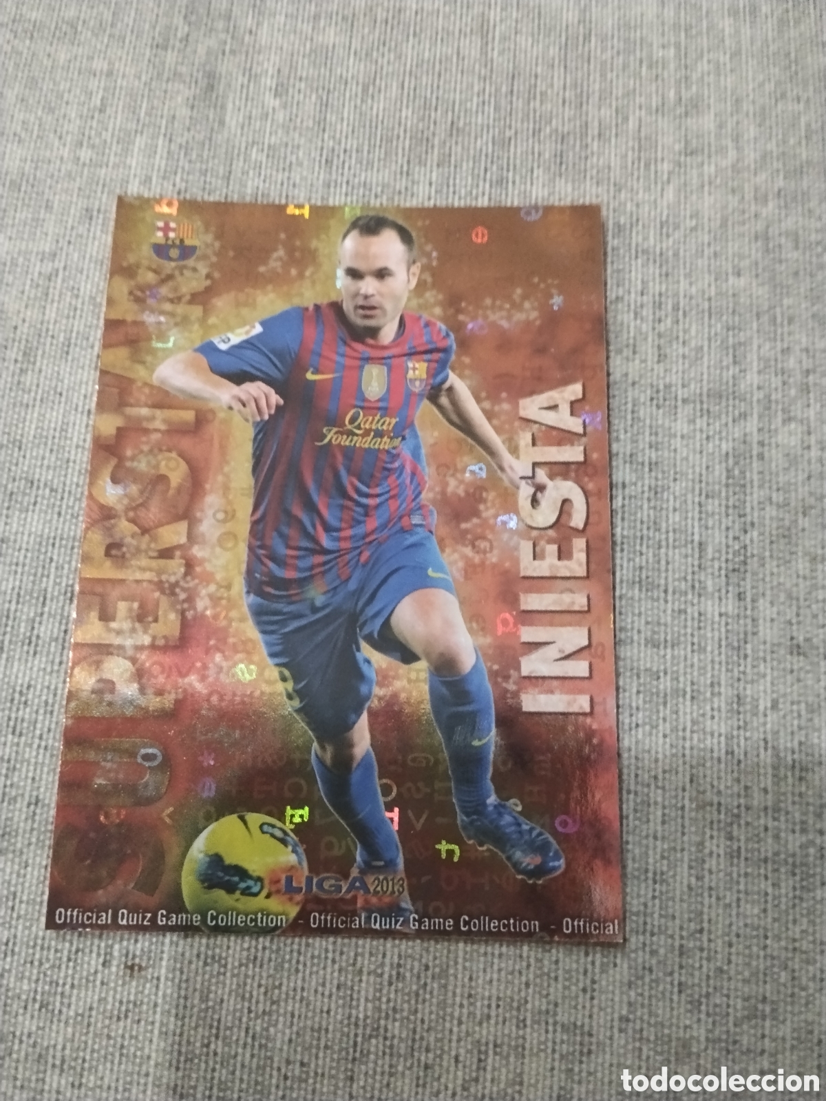 Figurine di Calcio: MUNDICROMO QUIZ GAME 2013 (2012 13) SUPERSTAR N&ordm; 50 INIESTA - FC BARCELONA ( VERSI&Oacute;N LETRAS)