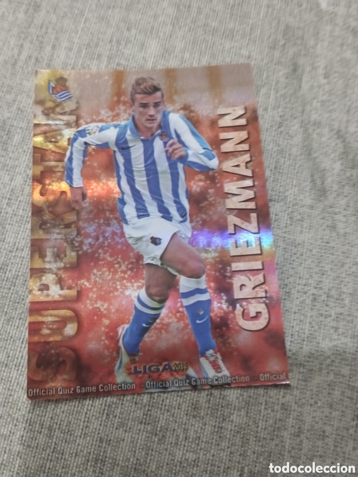 Figurine di Calcio: MUNDICROMO QUIZ GAME 2013 (2012 13) SUPERSTAR N&ordm; 321 GRIEZMANN - R. SOCIEDAD ( VERSI&Oacute;N RAYAS)
