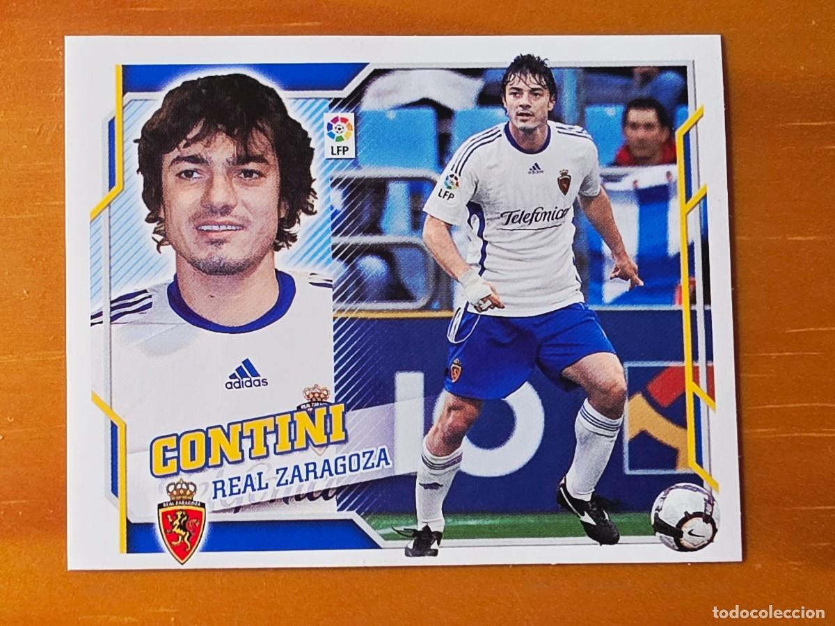 Cromos de f&uacute;tbol: 5 Contini, Real Zaragoza, Panini Ediciones Liga Este 2010 2011 10 11 sin pegar