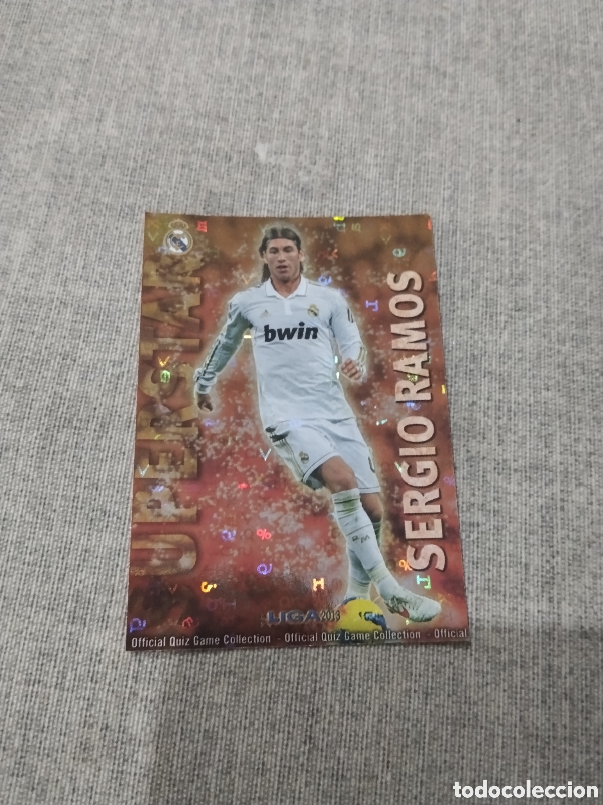 Cromos de f&uacute;tbol: MUNDICROMO QUIZ GAME 2013 (2012 13) SUPERSTAR N&ordm; 24 SERGIO RAMOS - R. MADRID ( VERSI&Oacute;N LETRAS)