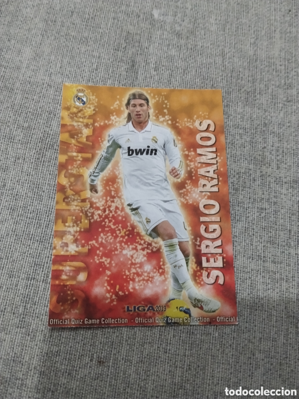 Cromos de f&uacute;tbol: MUNDICROMO QUIZ GAME 2013 (2012 13) SUPERSTAR N&ordm; 24 SERGIO RAMOS - R. MADRID ( VER'SI&Oacute;N MATE)