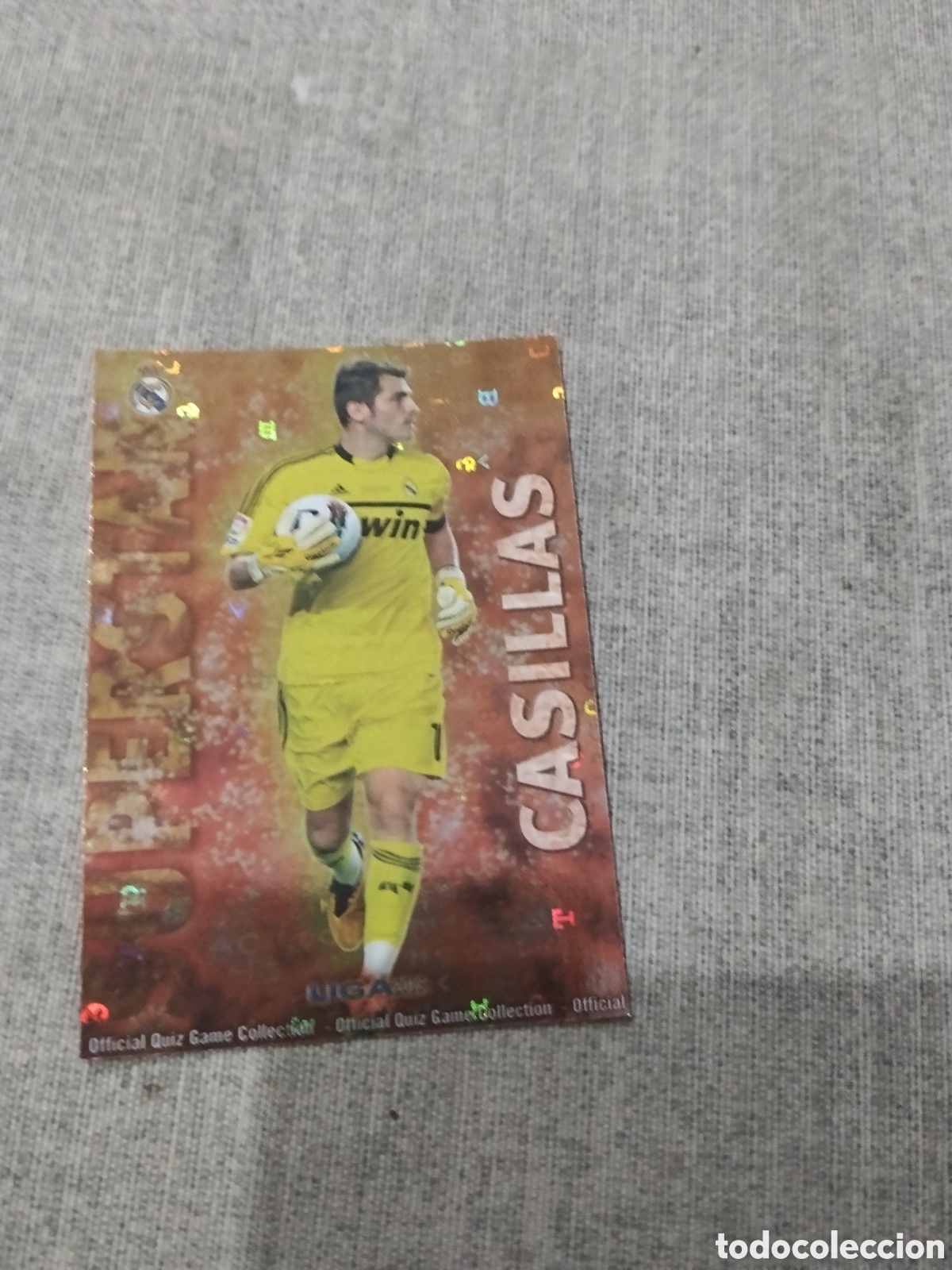 Cromos de f&uacute;tbol: MUNDICROMO QUIZ GAME 2013 (2012 13) SUPERSTAR N&ordm; 23 CASILLAS- R. MADRID ( VER'SI&Oacute;N LETRAS)