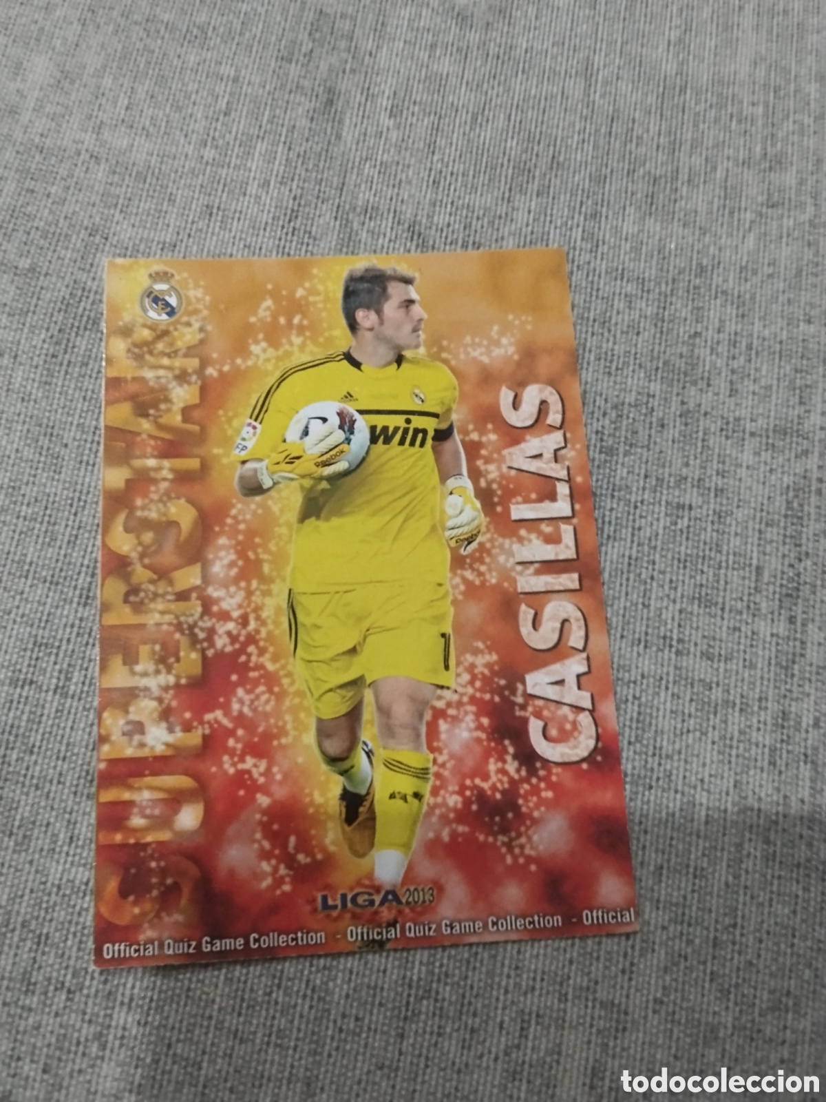 Cromos de f&uacute;tbol: MUNDICROMO QUIZ GAME 2013 (2012 13) SUPERSTAR N&ordm; 23 CASILLAS- R. MADRID ( VER'SI&Oacute;N MATE)