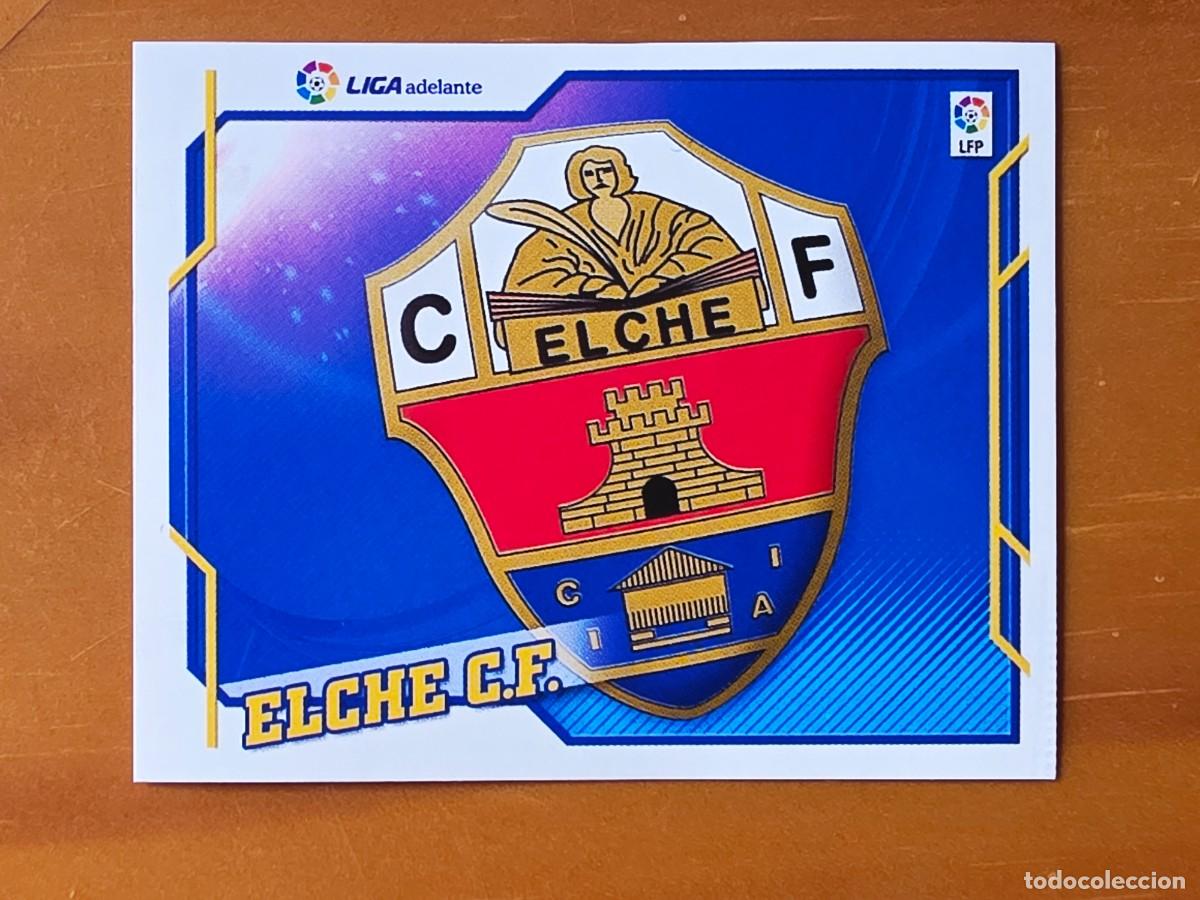 Cromos de f&uacute;tbol: Escudo Elche CF, Segunda Divisi&oacute;n Liga Adelante, Panini Ediciones Liga Este 2010 2011 10 11