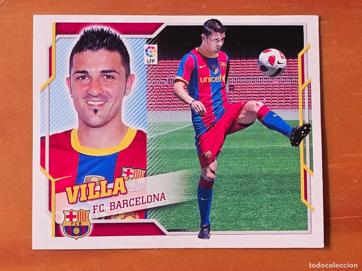 Cromos de f&uacute;tbol: &Uacute;ltimos Fichajes 1 David Villa, FC Barcelona, Panini Ediciones Liga Este 2010 2011 10 11