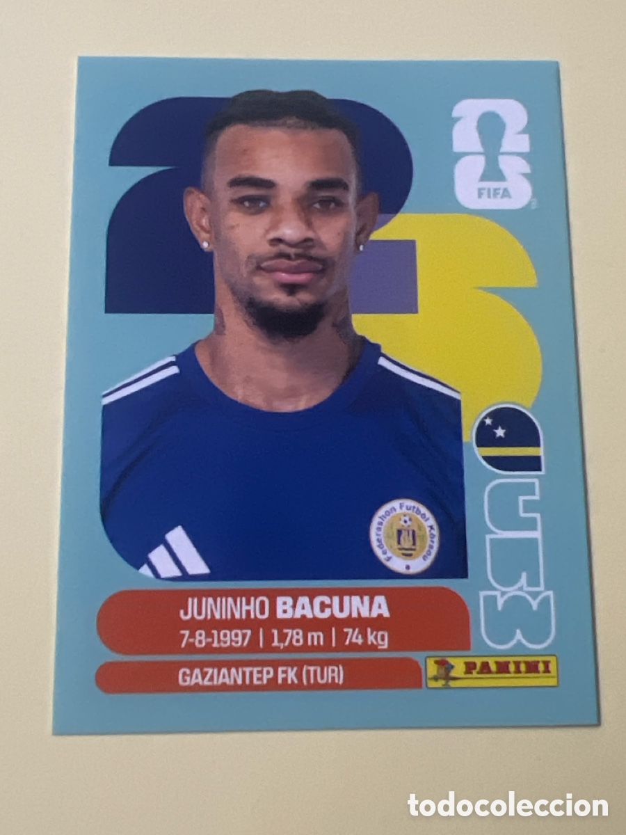 Cromos de f&uacute;tbol: C5423. CUW11 CUW 11 JUNINHO BACUNA CURAZAO CURA&Ccedil;AO CUW MUNDIAL FIFA WORLD CUP 2026 STICKER PANINI