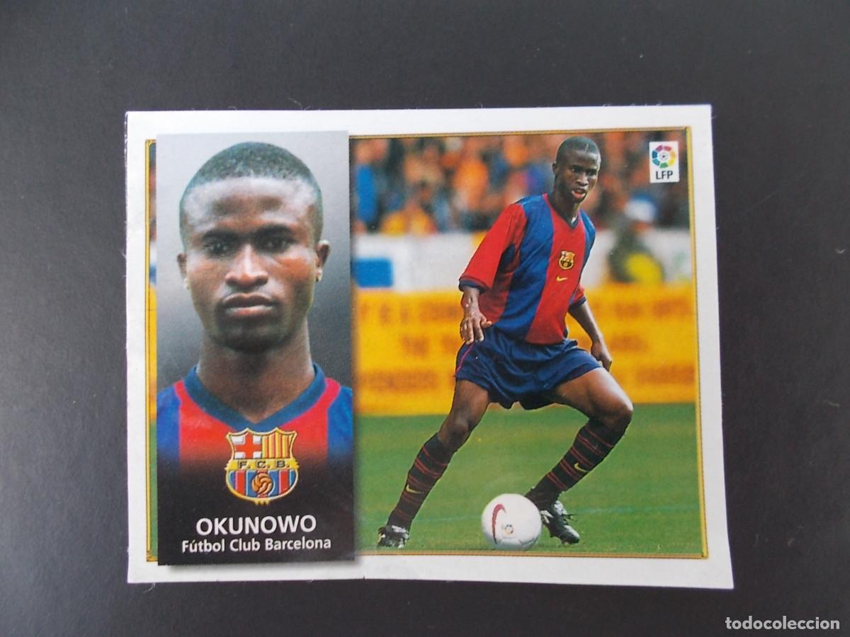 Cromos de f&uacute;tbol: ESTE 98-99 FICHAJE N&ordm;28 OKUNOWO BARCELONA RECORTADO