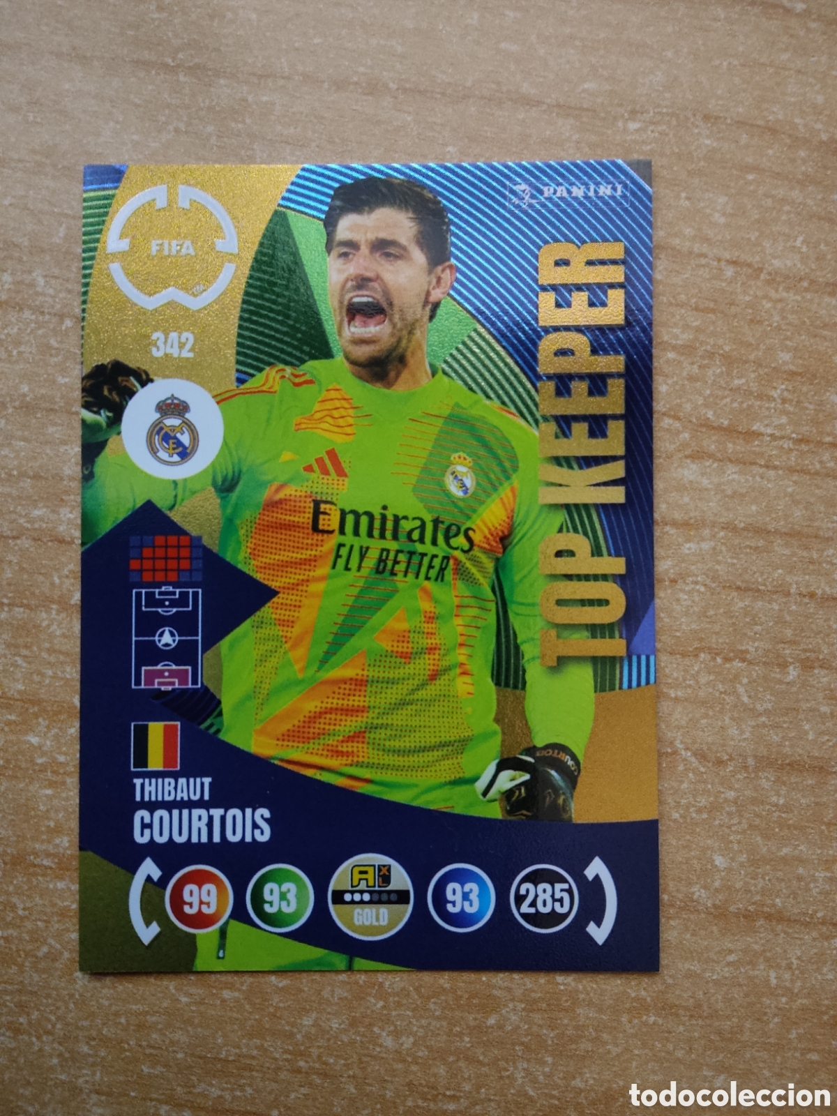Cromos de f&uacute;tbol: 342 THIBAUT COURTOIS REAL MADRID TOP KEEPER MUNDIAL DE CLUBES ADRENALYN 2025