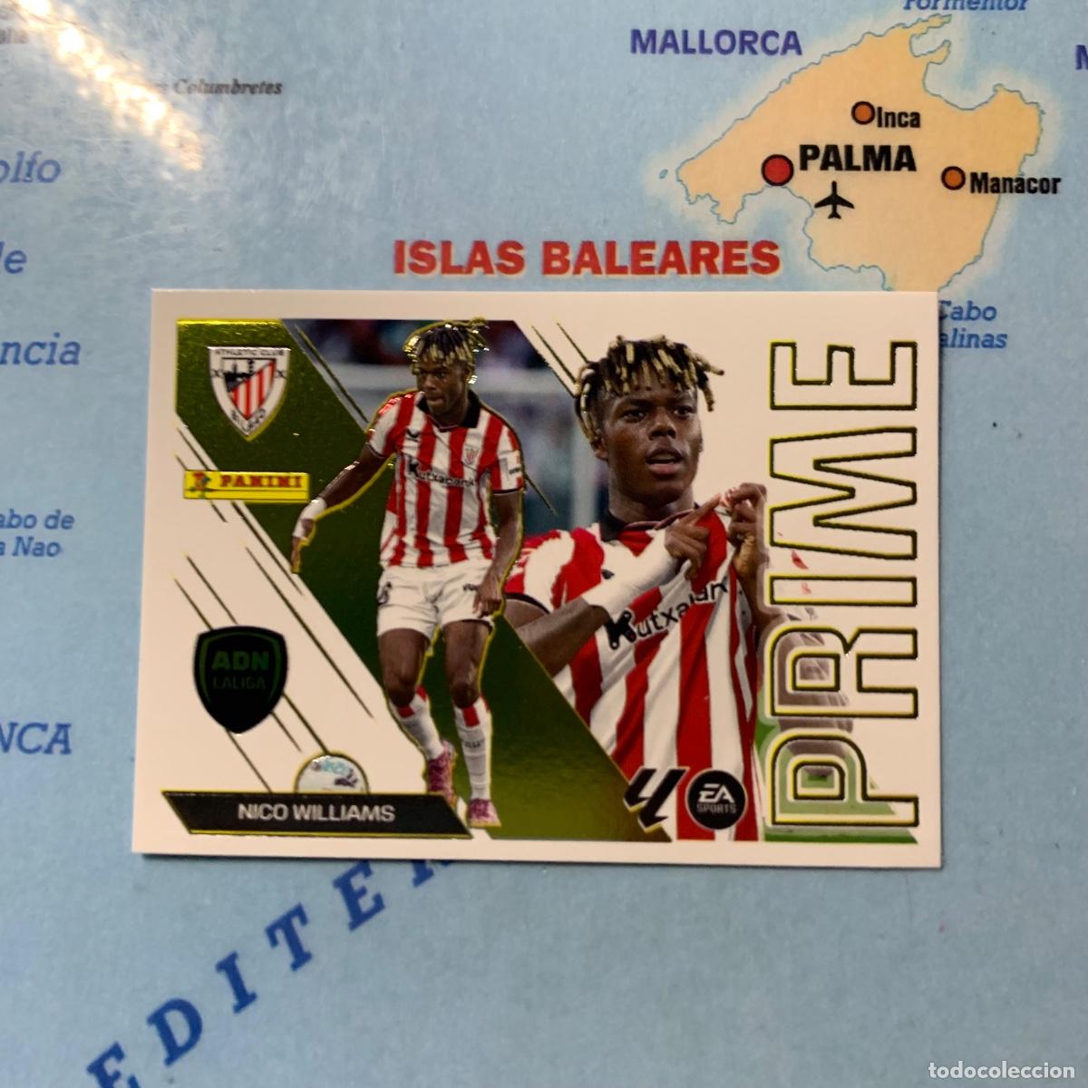 Cromos de f&uacute;tbol: Nico Williams ADN Prime n&uacute;mero 10 Del Athletic de Bilbao cromo de la liga este 26-27 2026-2027