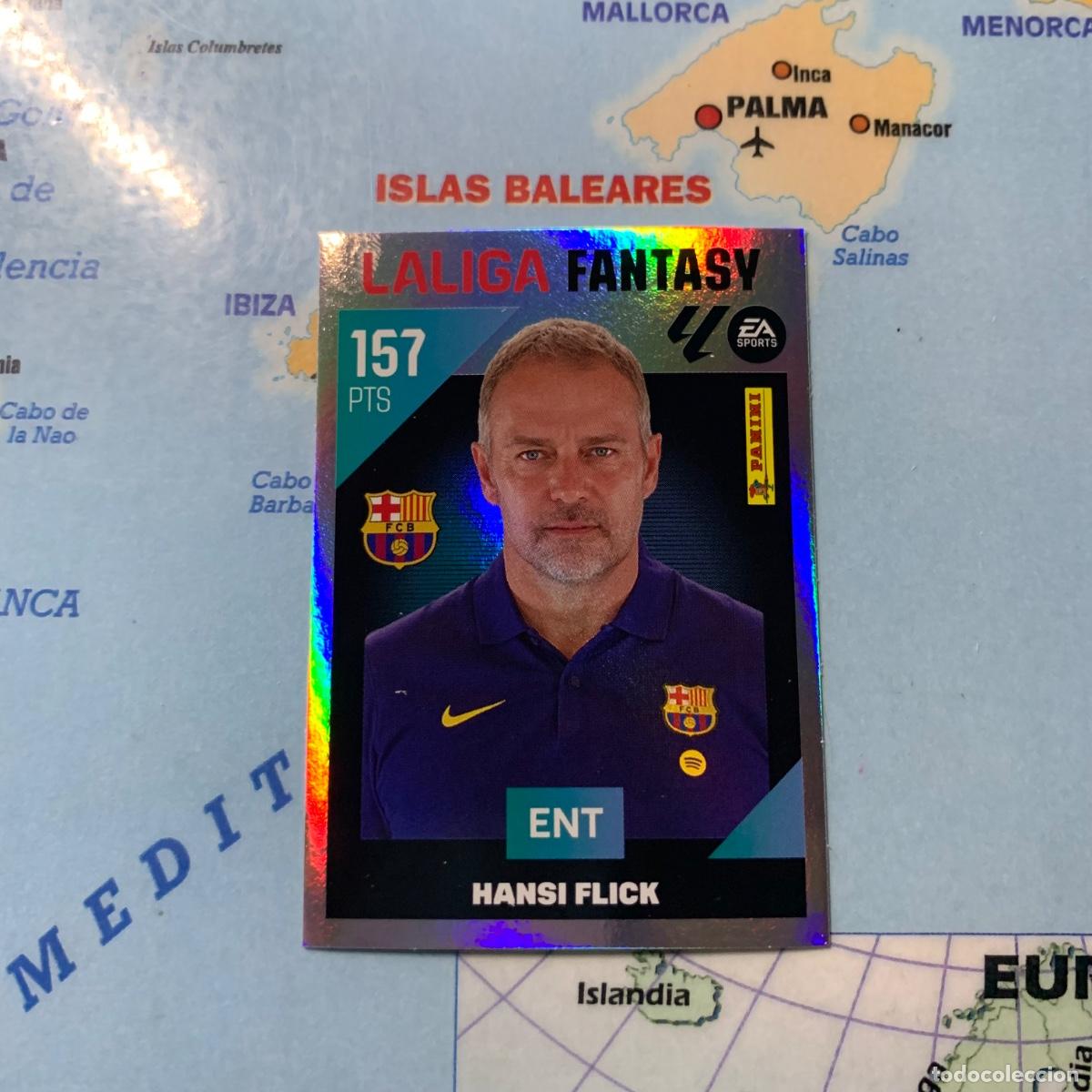 Cromos de f&uacute;tbol: Hansi Flick liga Fantasy n&uacute;mero 1 Del Barcelona cromo de la liga este 26-27 2026-2027