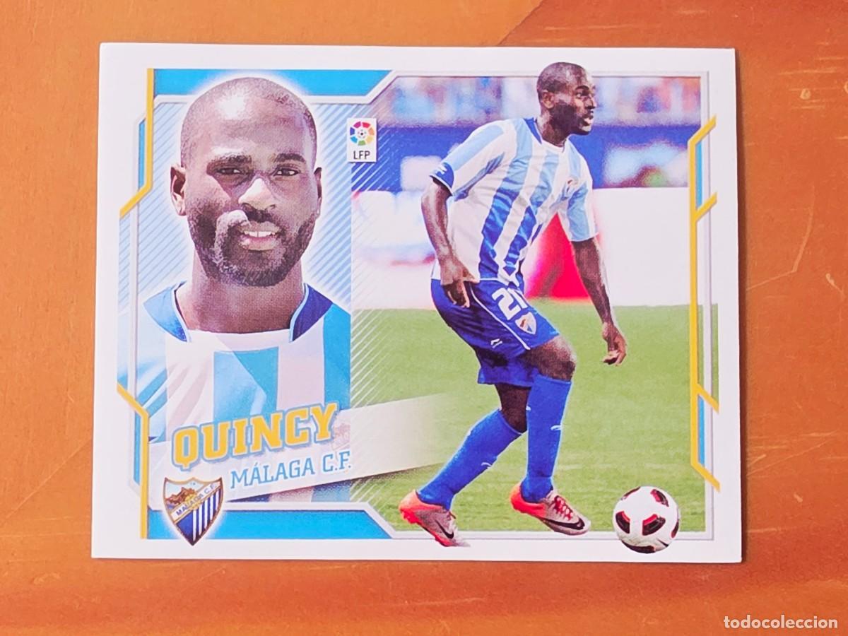 Cromos de f&uacute;tbol: &Uacute;ltimos Fichajes 45 Quincy, M&aacute;laga CF, Panini Ediciones Liga Este 2010 2011 10 11