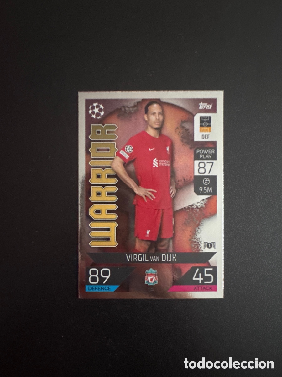 Cromos de f&uacute;tbol: VAN DIJK WARRIOR LIVERPOOL N&Uacute;MERO 32 MATCH ATTAX 2022 2023