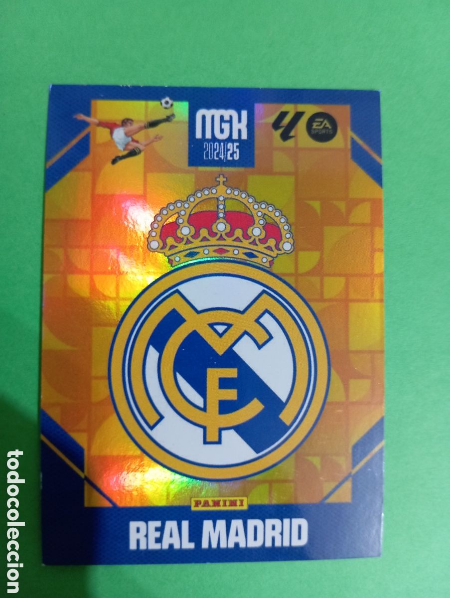Cromos de f&uacute;tbol: Escudo del Real Madrid n&deg;217 / PANINI MEGACRACKS 2024/2025