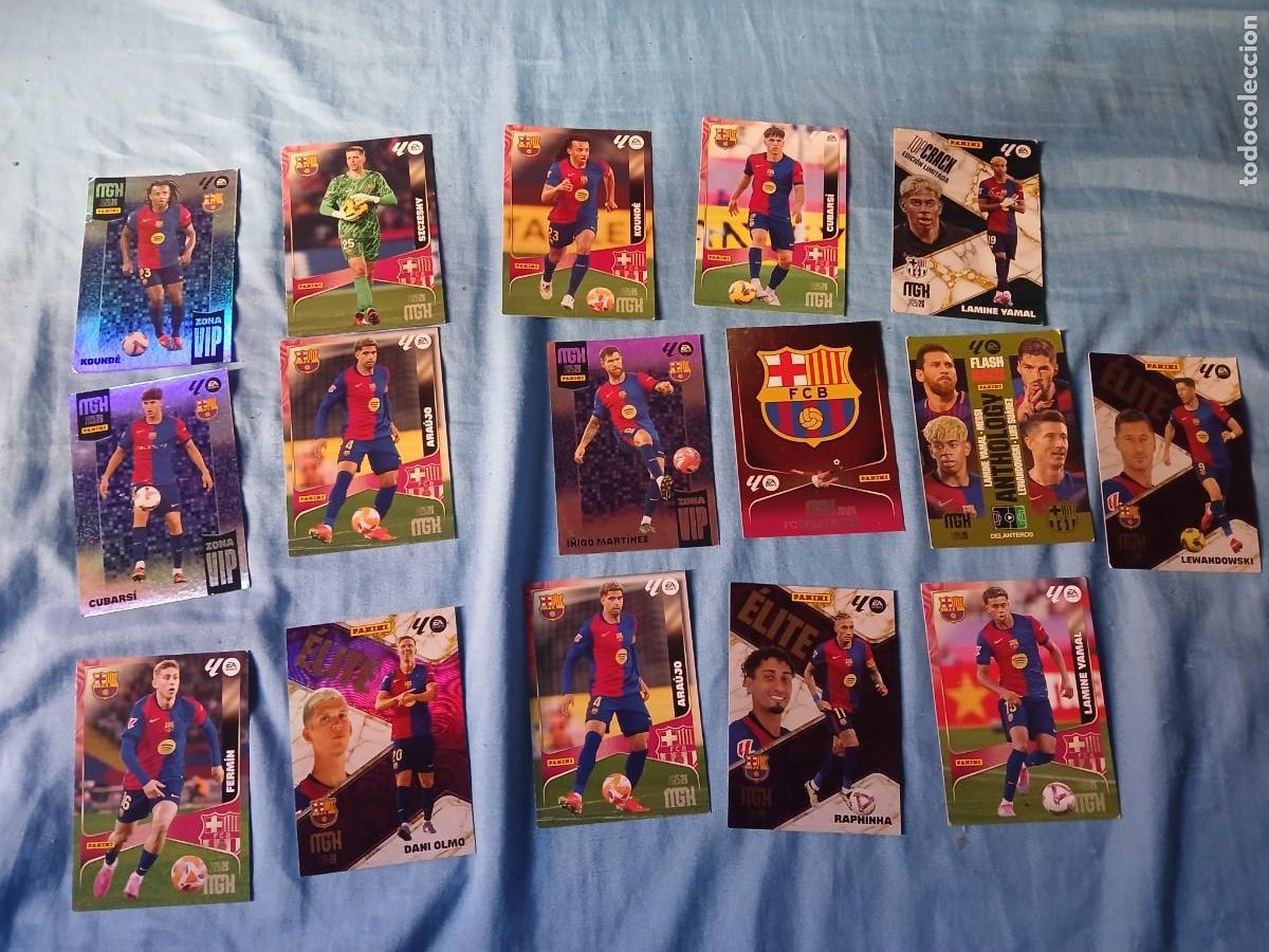 Cromos de f&uacute;tbol: 16 cromos de panini 2025 -26 de F.c barcelona Yamal etc 2 &euro; cada cromo