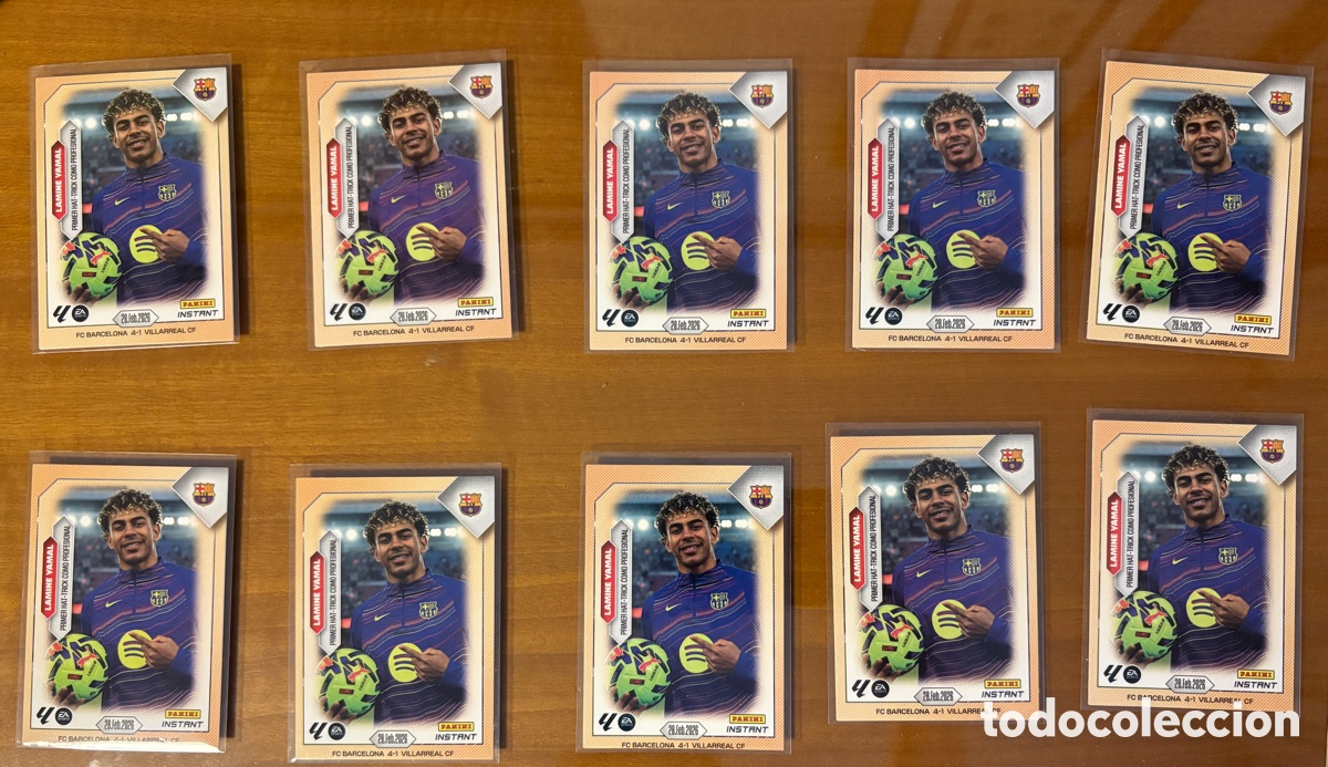 Fu&szlig;ball-Sticker: LOTE DE 10 LAMINE YAMAL HAT-TRICK PANINI INSTANT 2026 LIMITADA
