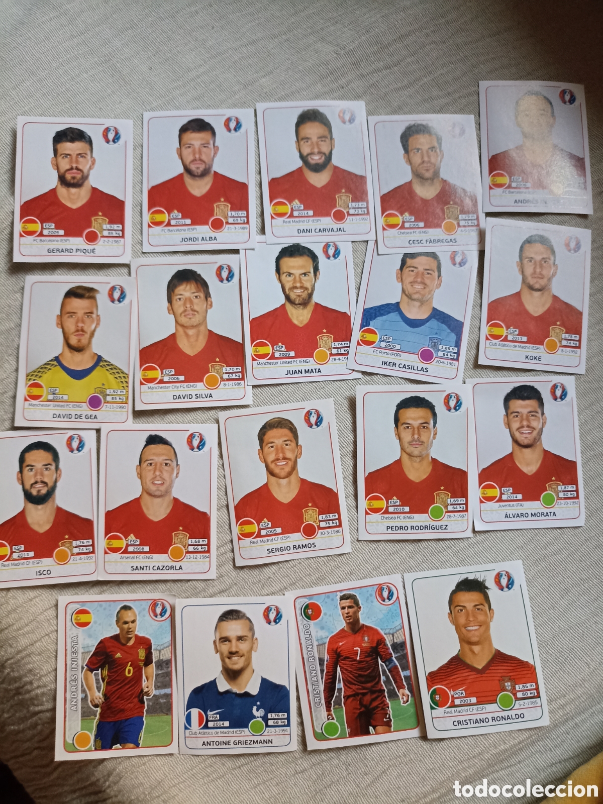 Cromos de f&uacute;tbol: Cromos Euro 2016 nuevos