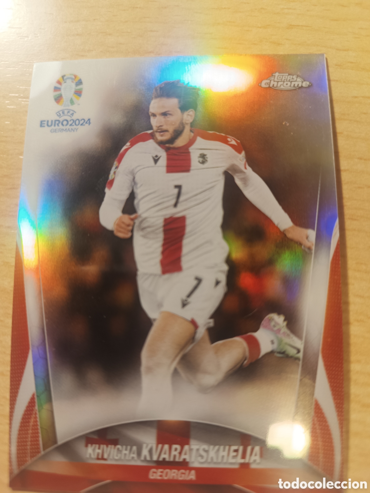 Cromos de f&uacute;tbol: 134 KHVICHA KVARATSKHELIA REFRACTOR GEORGIA UEFA EURO TOPPS CHROME 24 EUROCOPA 2024