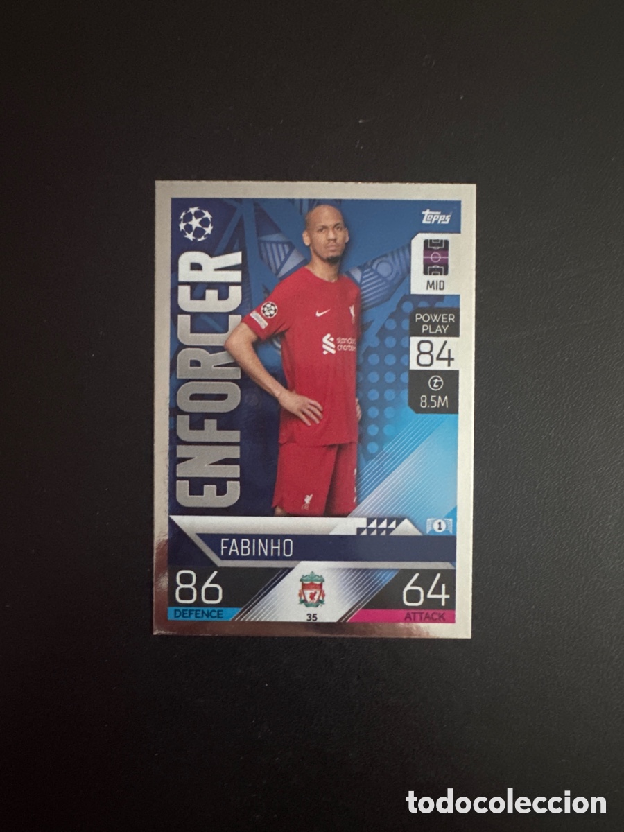 Cromos de f&uacute;tbol: FABINHO LIVERPOOL N&Uacute;MERO 35 MATCH ATTAX 2022 2023
